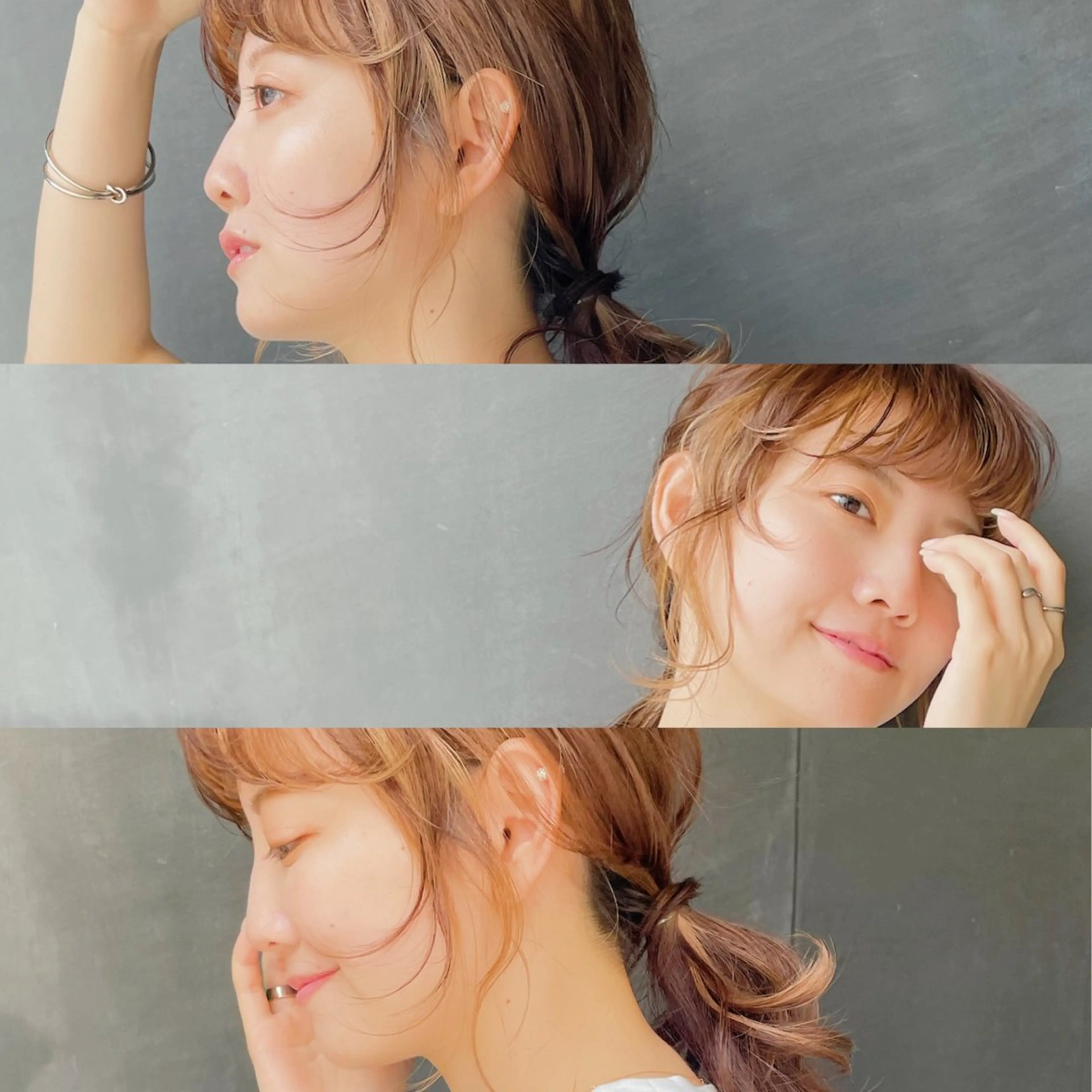 セミロング レイヤーカット おくれ毛 ボブ/ミディアム 親しみやすさ/さくらのヘアスタイル