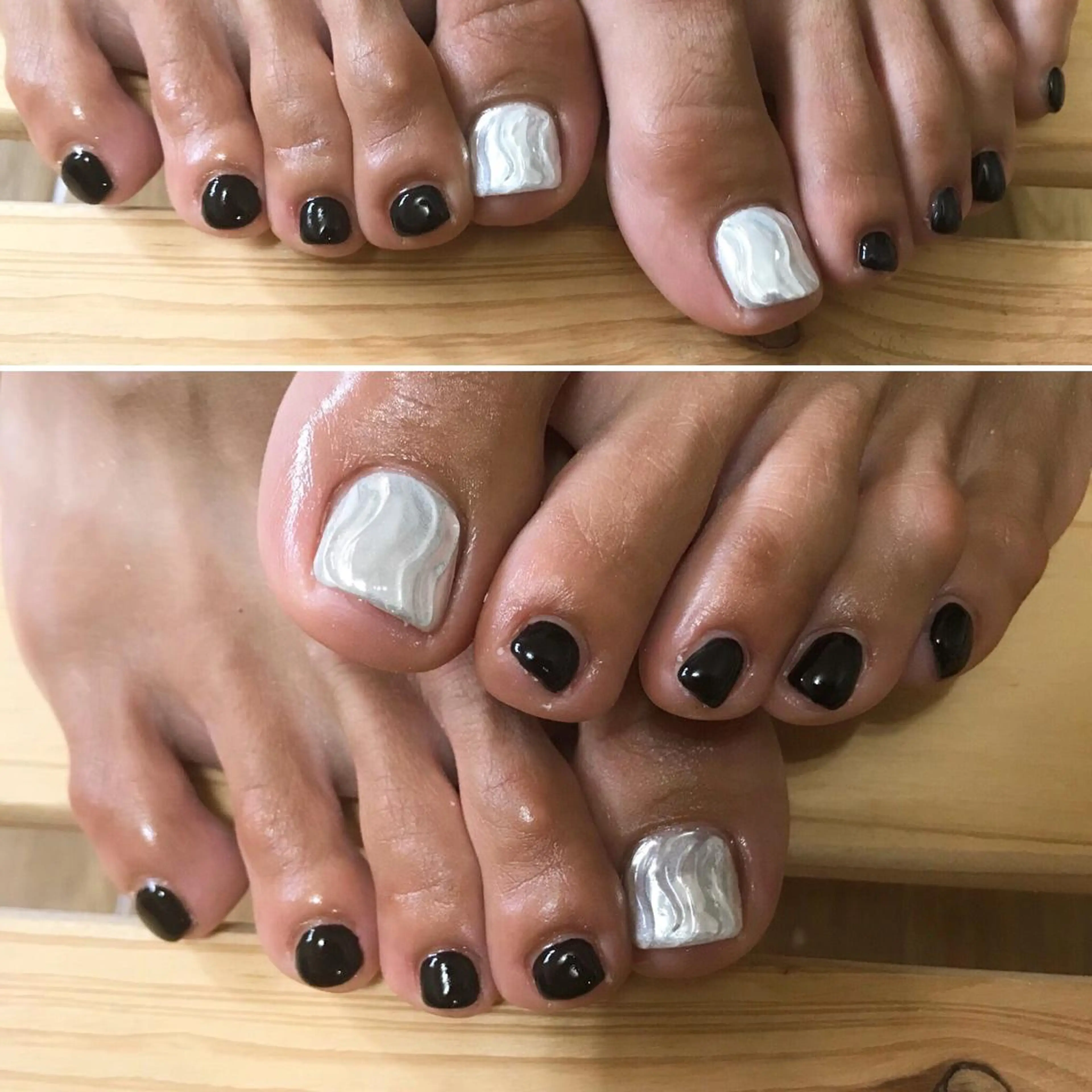 ネイル アートネイル フットネイル ミラーネイル シンプルネイル 春ネイル nail fufla ♡yamane♡のネイルデザイン