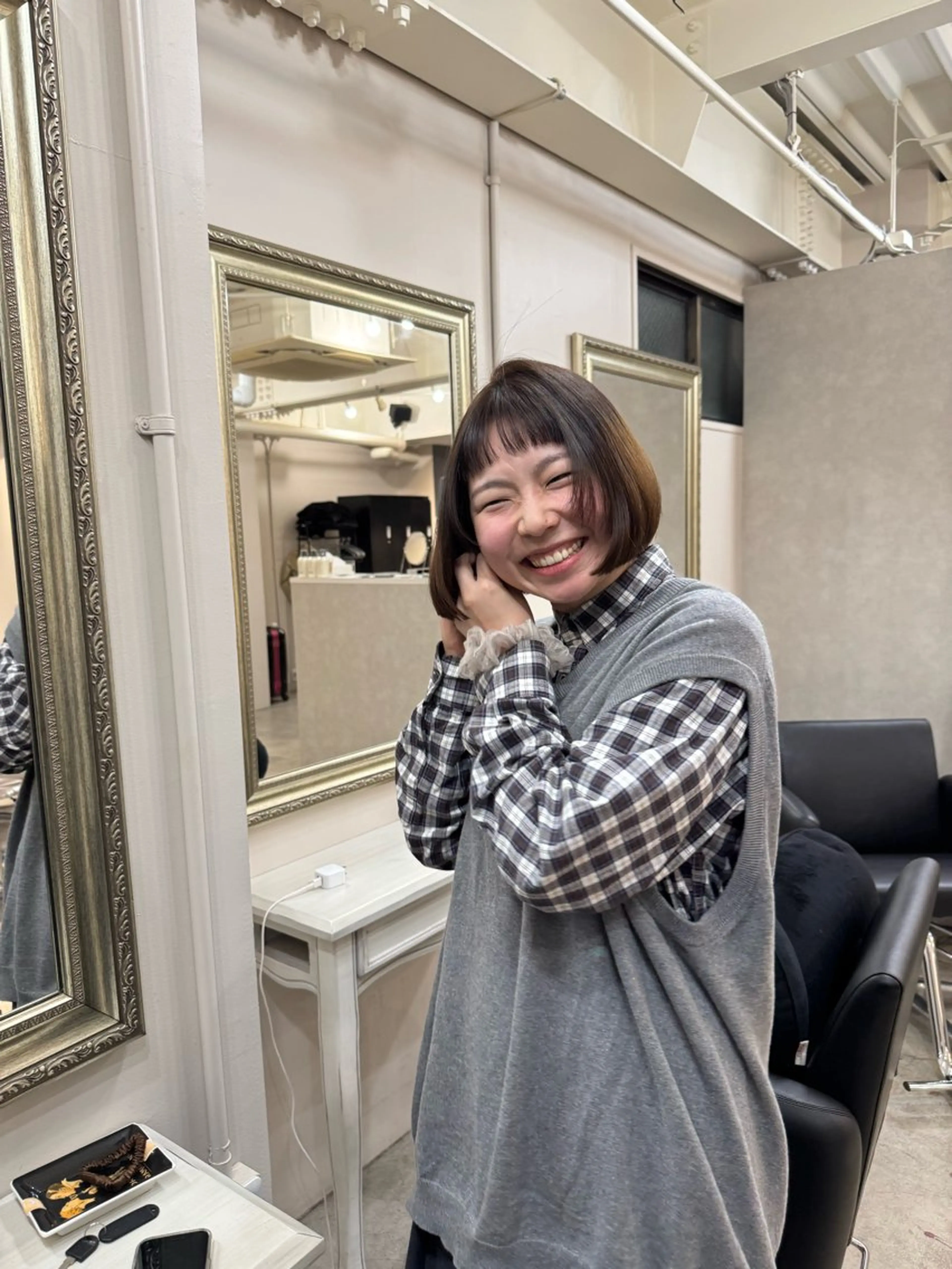 ショート ボブ オン眉 カット ヘアカラー トリートメント reira/堀江/ 似合わせカットのヘアスタイル