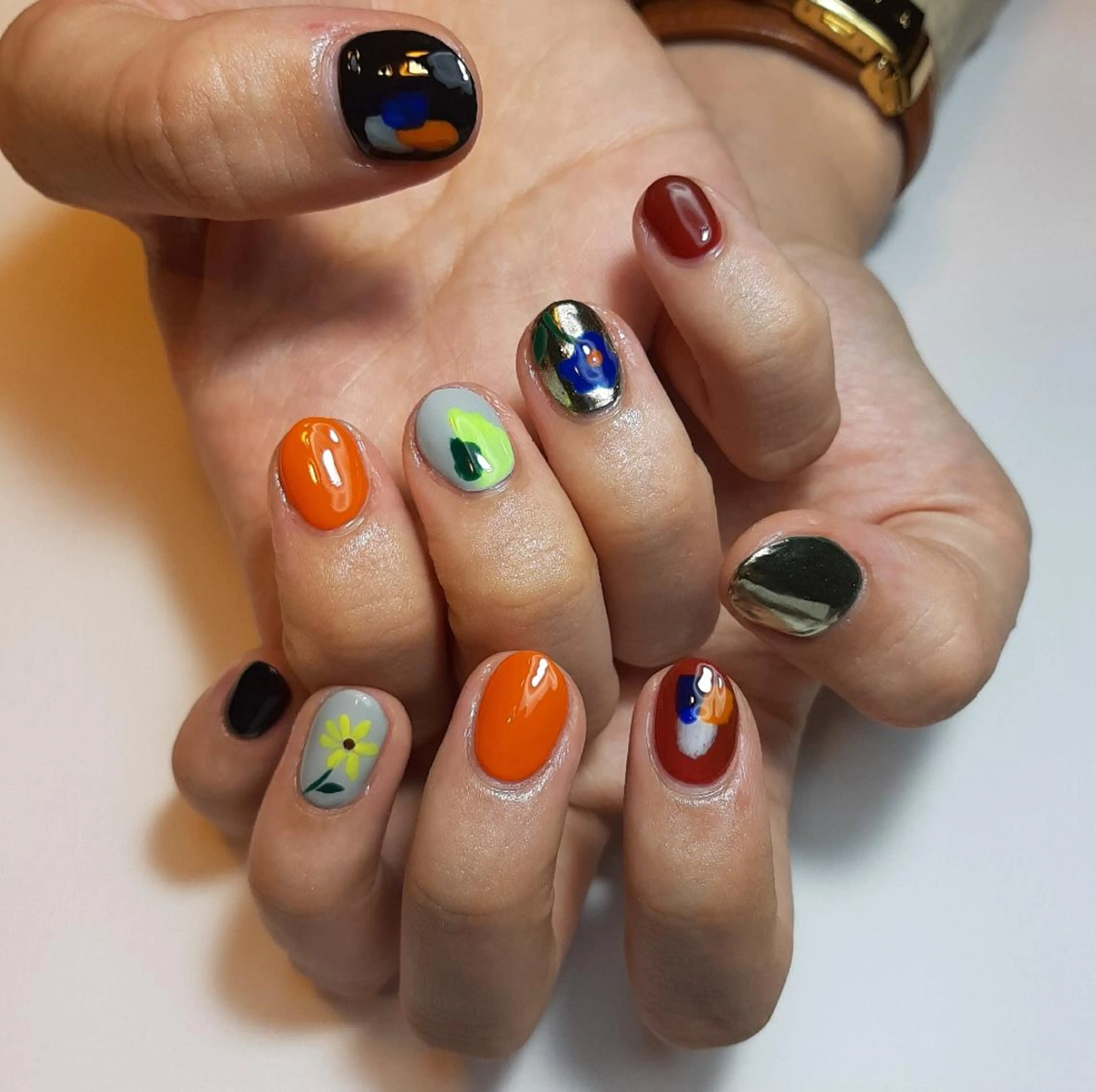 ネイル フラワーネイル ミラーネイル owlnail /持込みデザイン専門のネイルデザイン