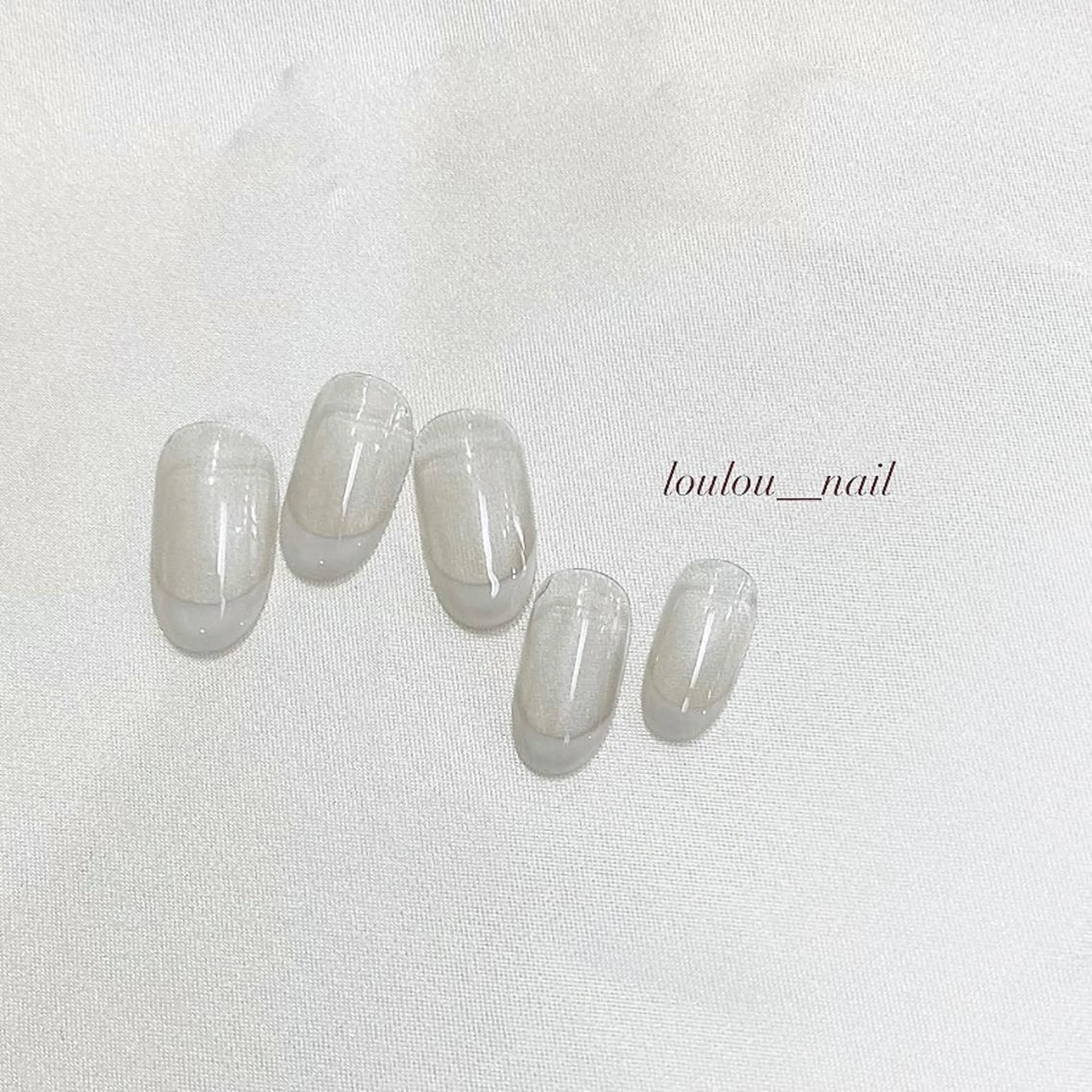 ネイル ブラウン フレンチネイル ジェルネイル マグネットネイル シルバー loulou _nail所属・葛西 知佳のネイルデザイン