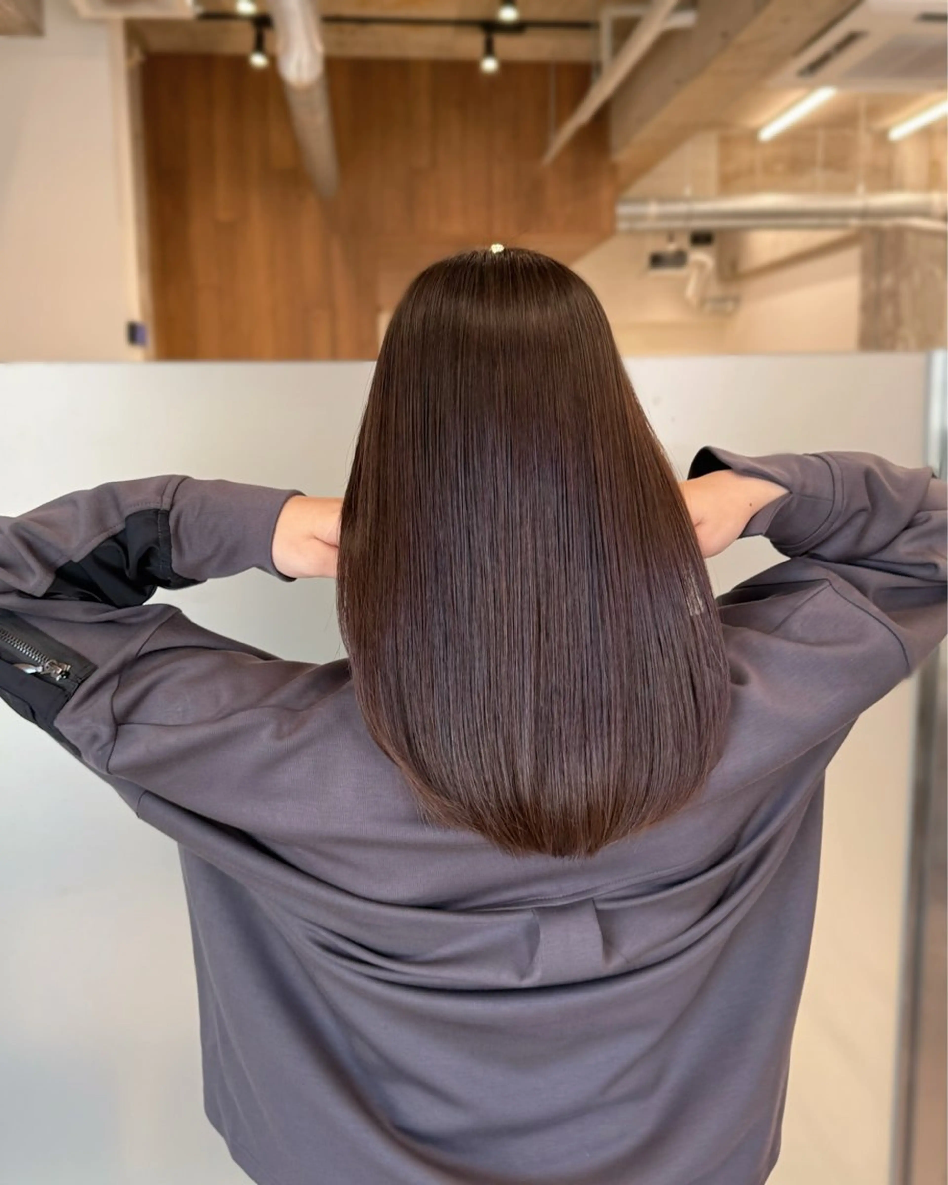 ロング カラー パーマ 縮毛矯正 ストレートパーマ カット ヘアカラー 縮毛矯正 トリートメント 縮毛矯正+モテカラー 🎀✨MIHOのヘアスタイル