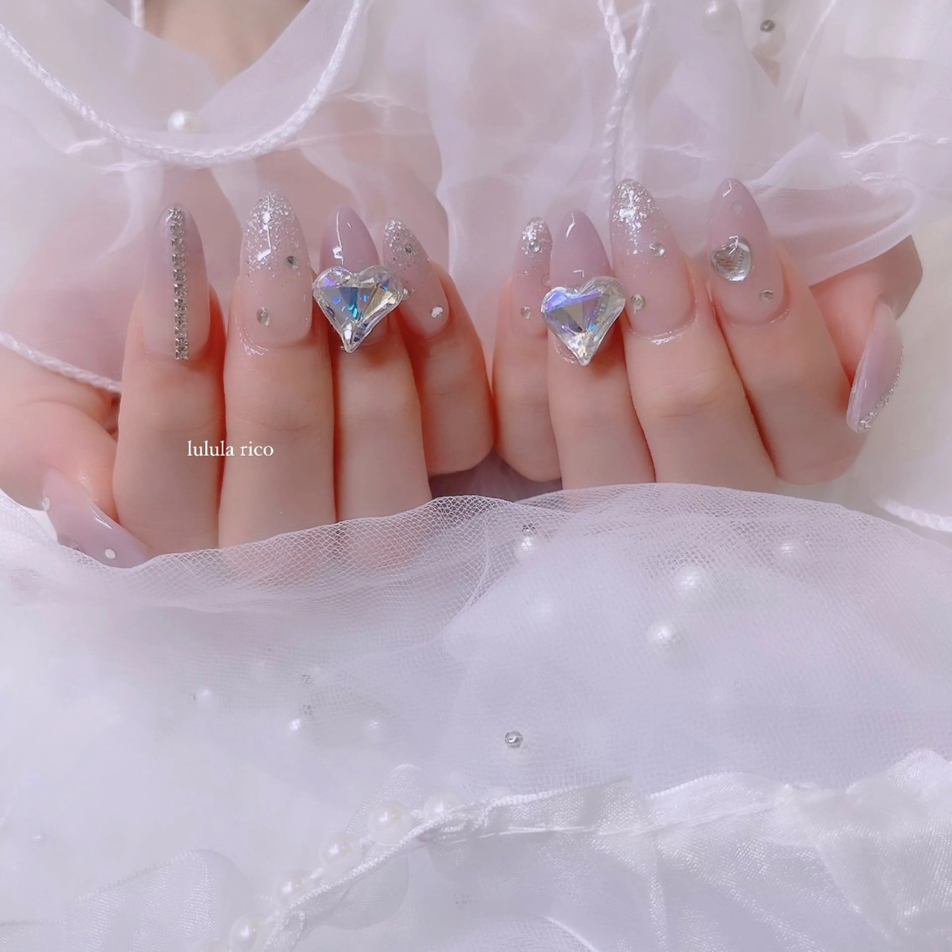 ネイル グラデーション ハート パープル ワンホンネイル lulula ricoのエステ・リラクイメージ