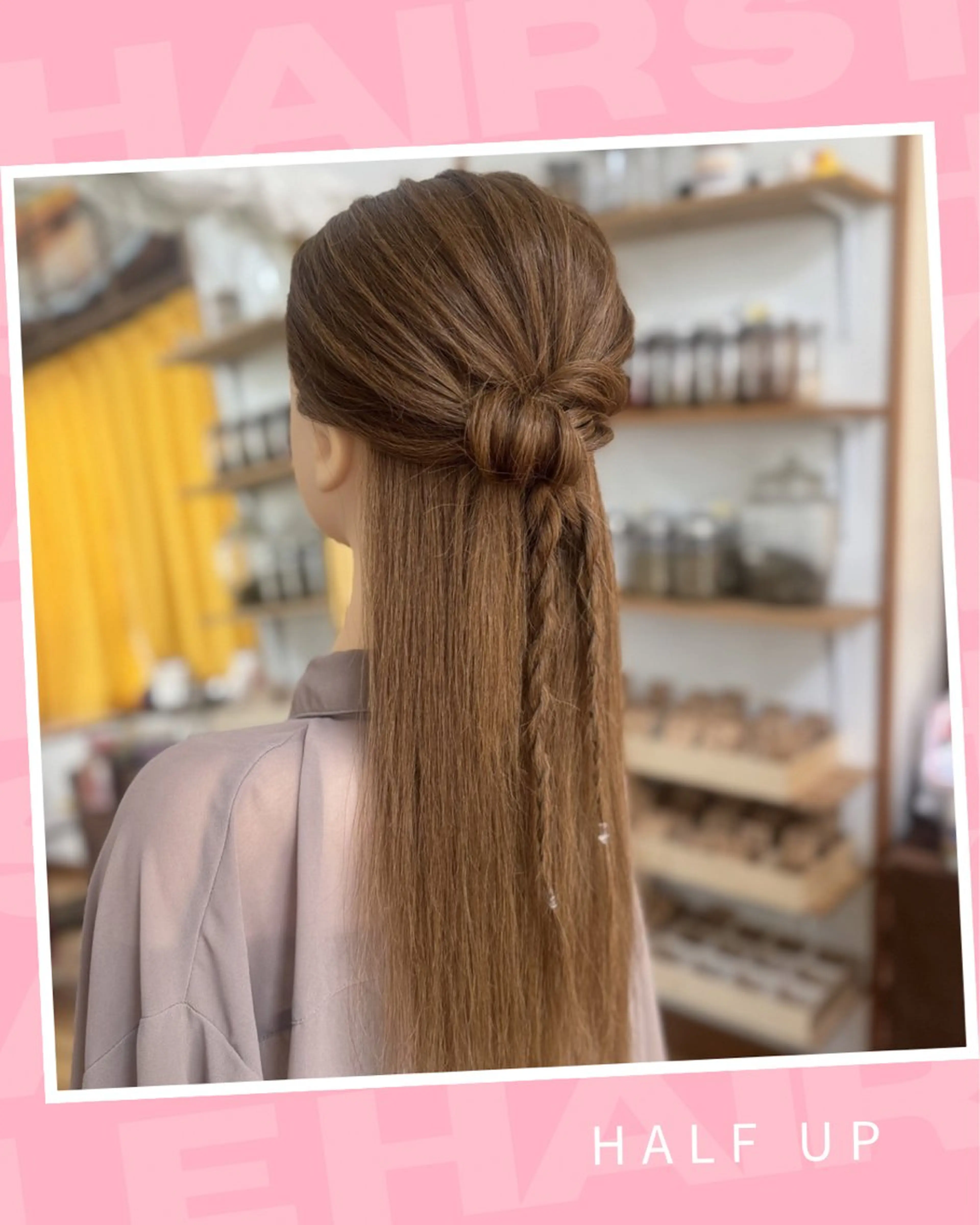 ミディアム ヘアアレンジ ハーフアップ ヘアセット Yamauchi natsumiのヘアスタイル