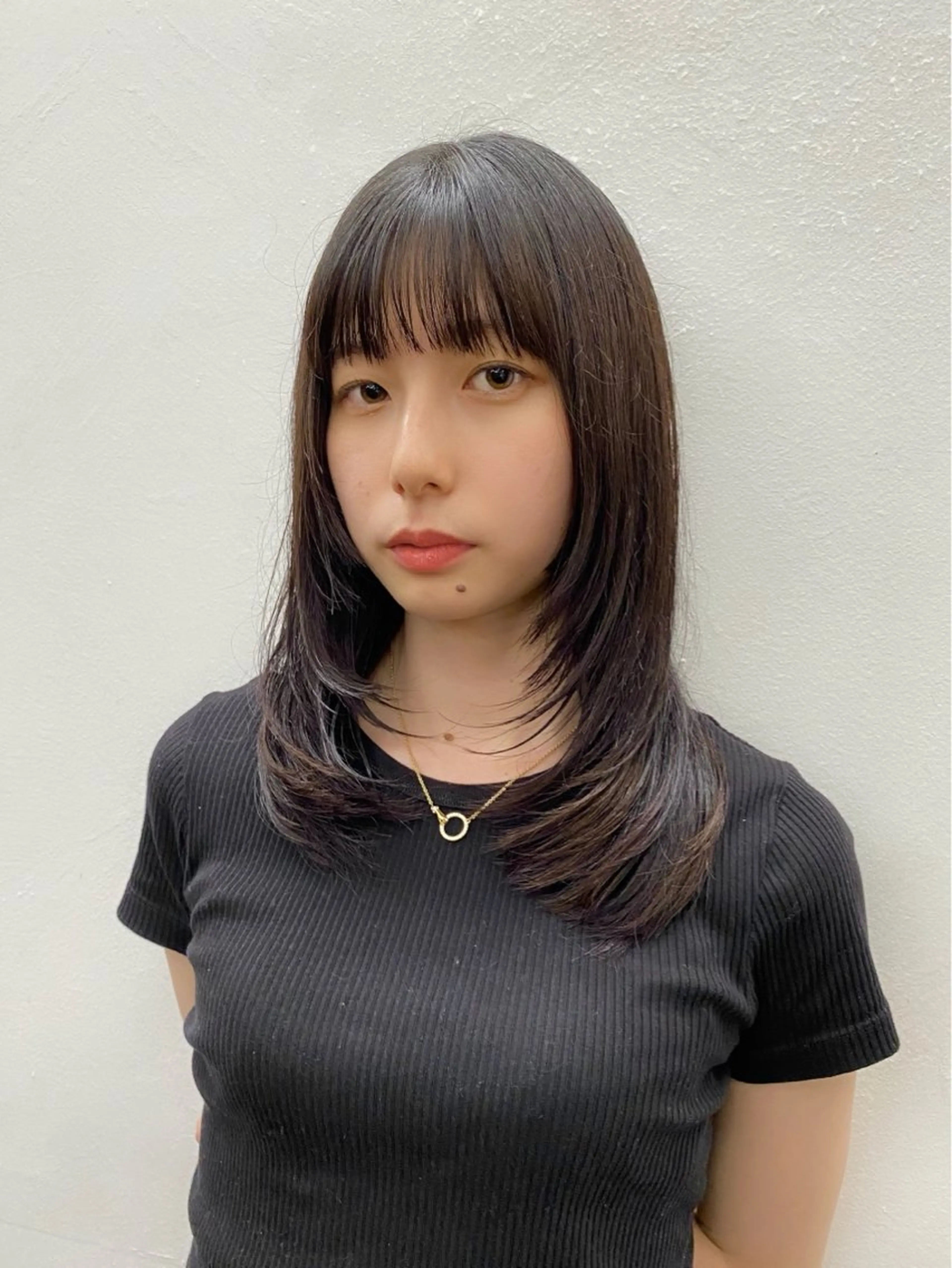 ミディアム カラー 似合わせレイヤー/ ニュアンスパーマ高倉のヘアスタイル