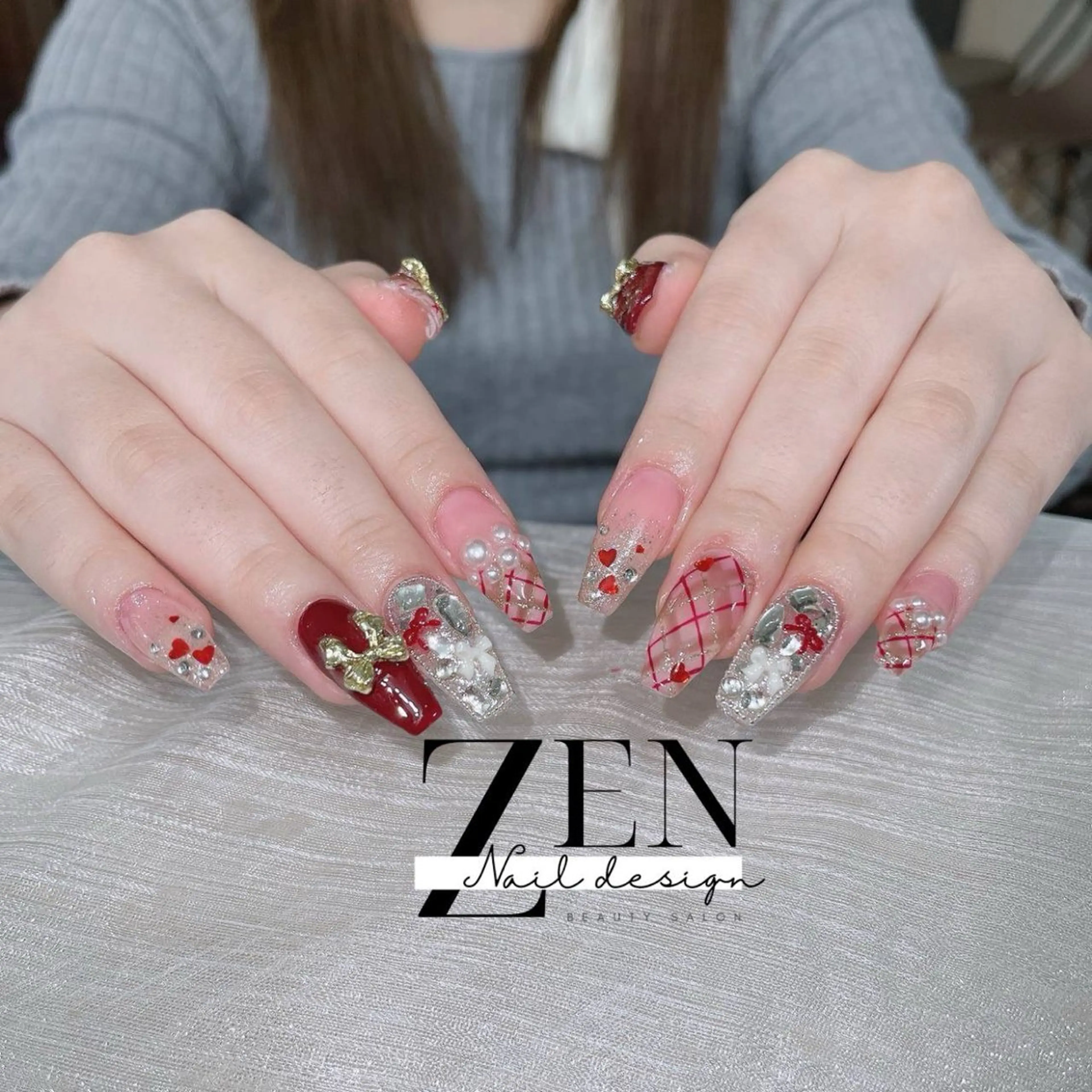 ネイル チークネイル フレンチネイル ジェルネイル 韓国ネイル マグネットネイル ハンドネイル Zen Nail Design 池袋のネイルデザイン