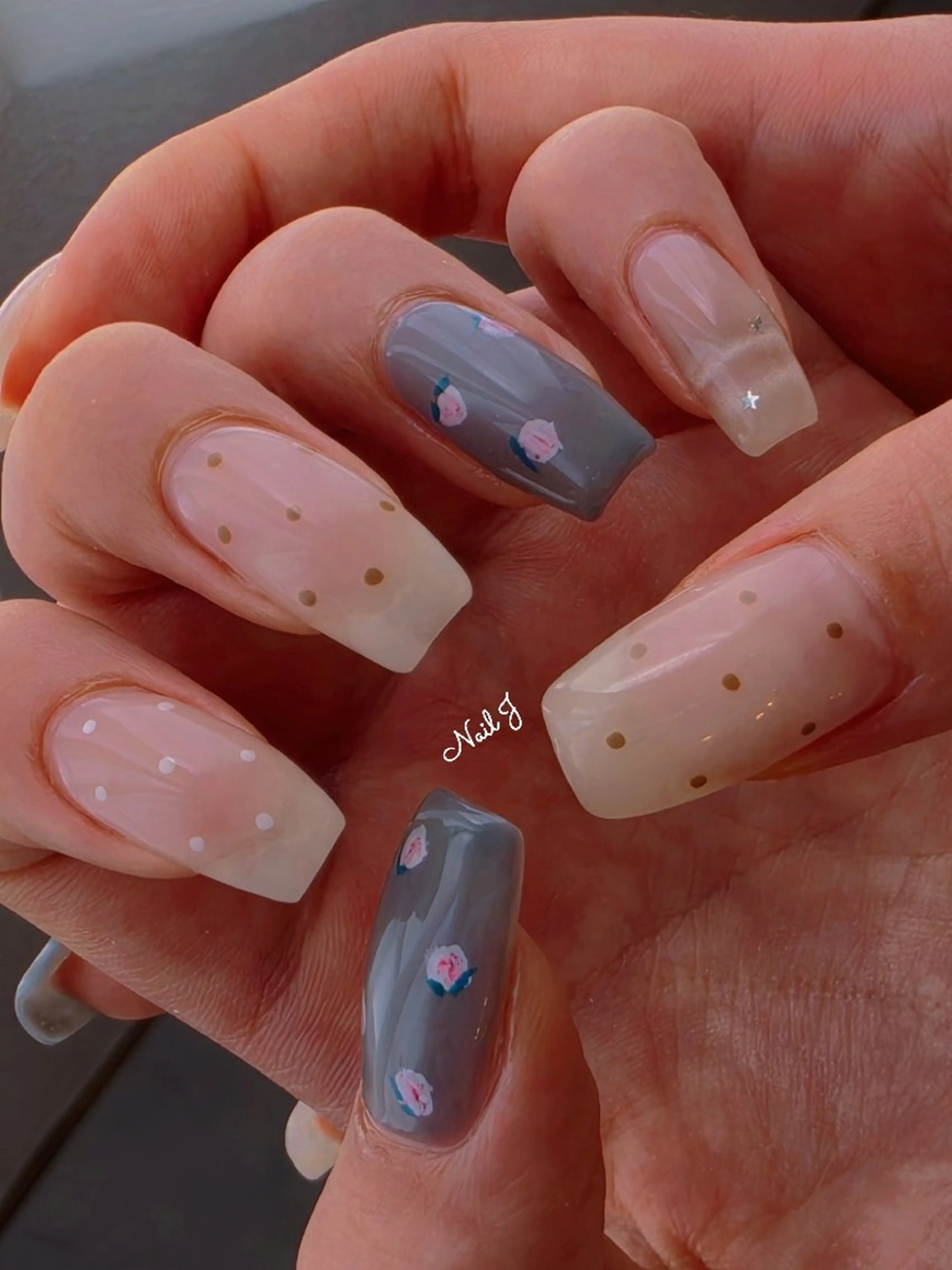 ネイル 韓国ネイル 春ネイル ハンドネイル Nail Jのネイルデザイン
