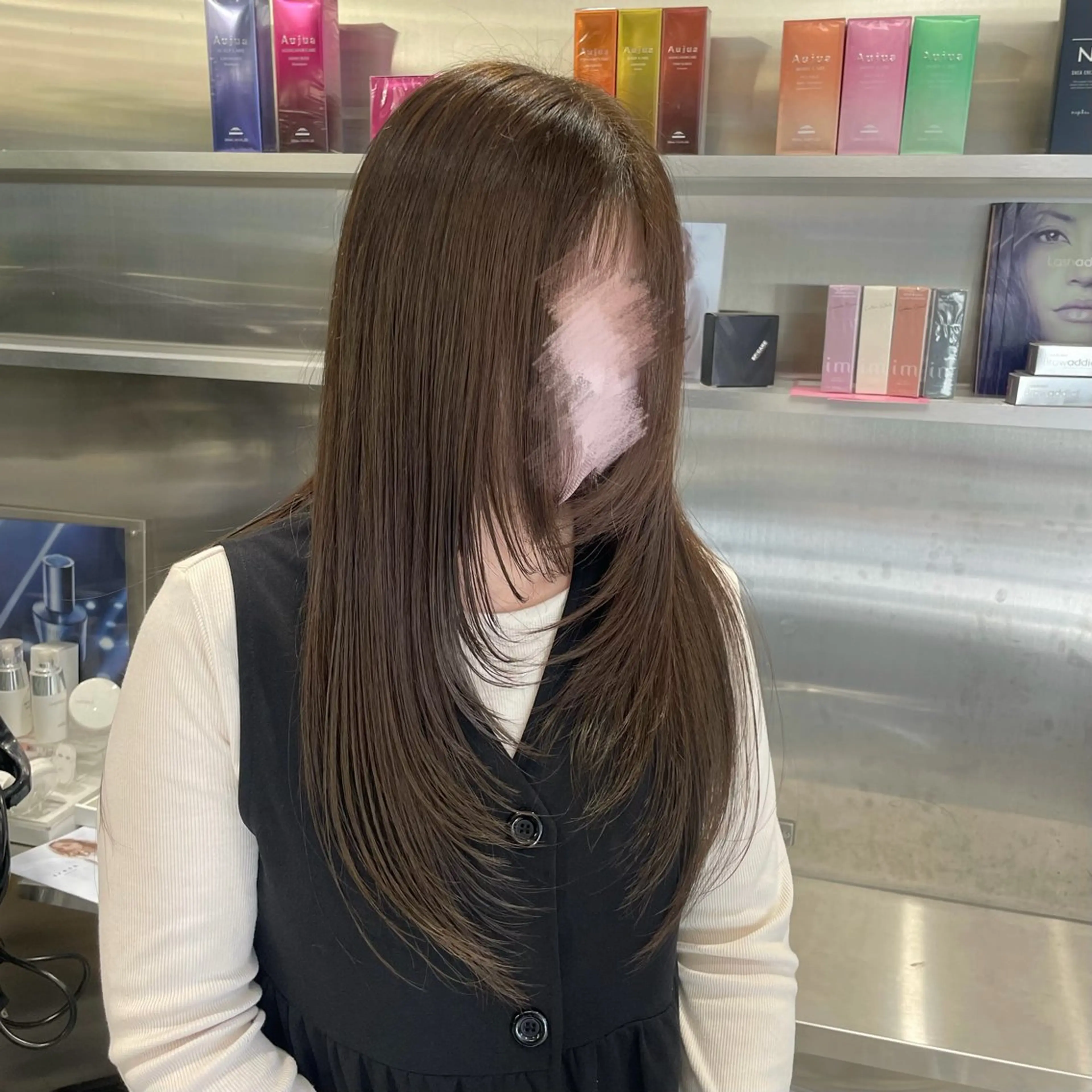 ロング カラー カット ヘアカラー ななみ.⋆𝜗𝜚 暖色艶カラー/まつパのヘアスタイル