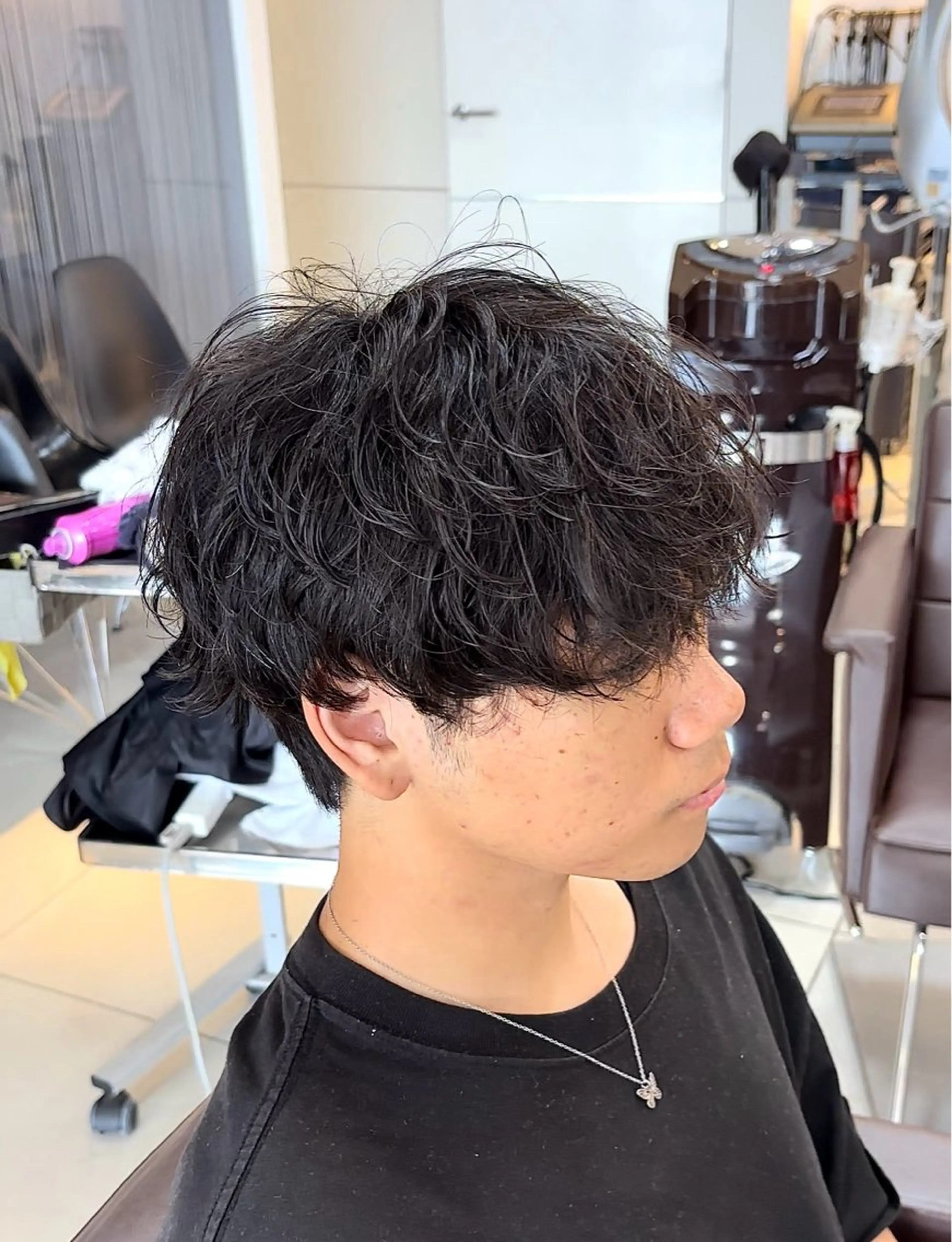 ショート パーマ メンズ メンズパーマ カット パーマ 静岡/草薙パーマ メンズバレイヤージュのヘアスタイル