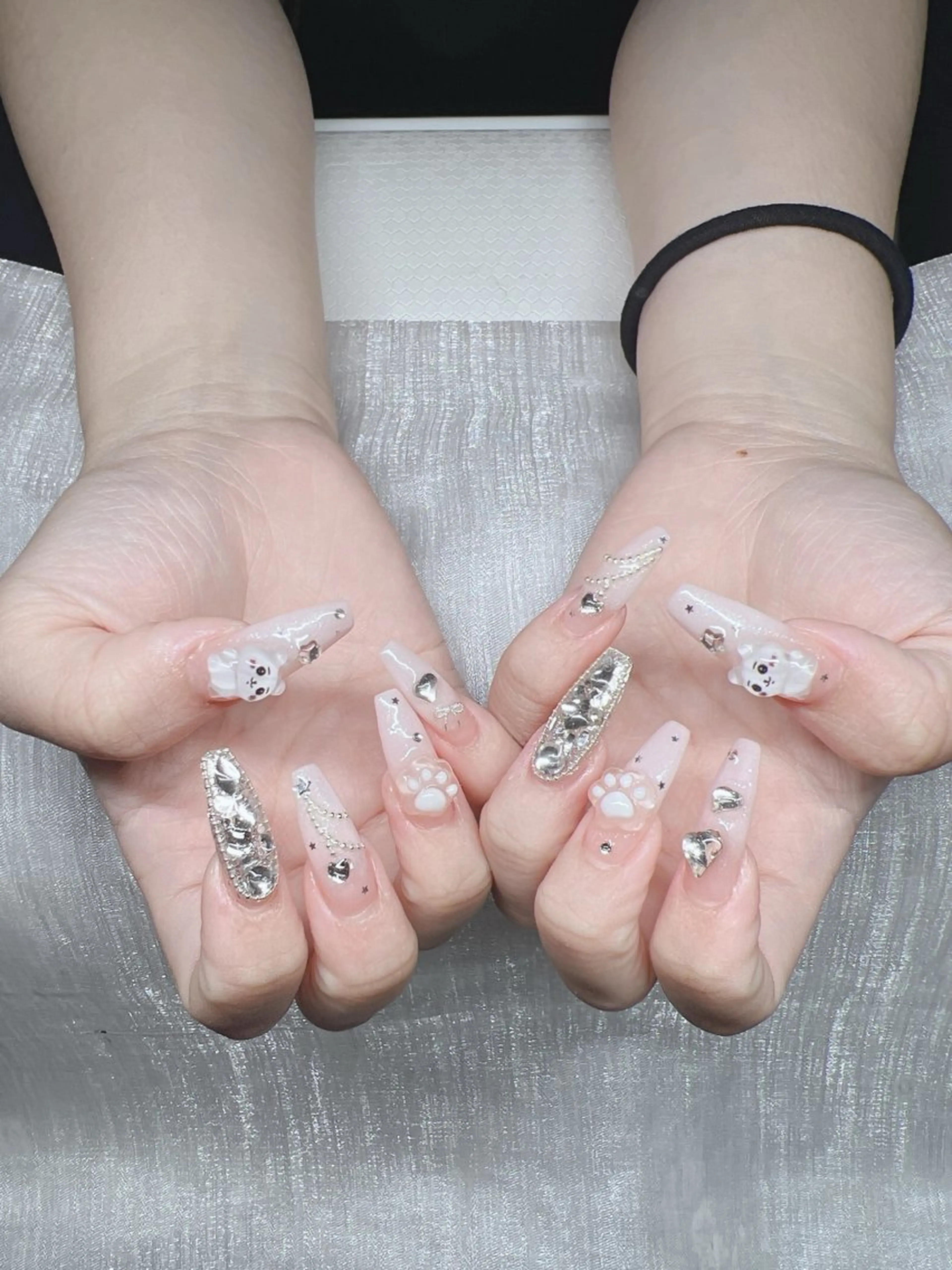 ネイル 長さ出し グラデーション キラキラネイル マグネットネイル ニュアンスネイル ハンドネイル Lee Nails チップ長さだし専門店のネイルデザイン