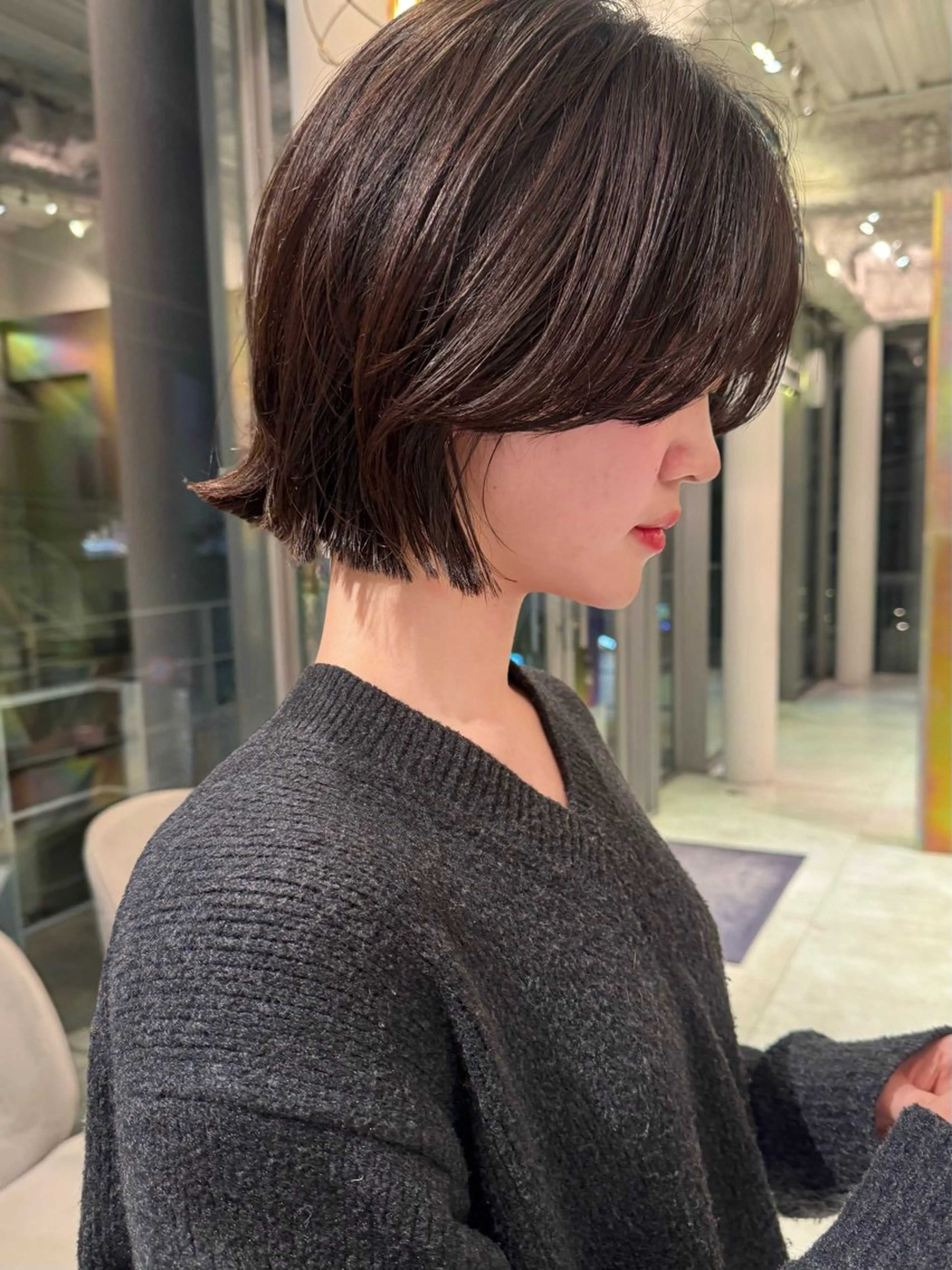 ショート カット ヘアカラー トリートメント 似合わせボブ/ 大人ボブ🩵しおのヘアスタイル