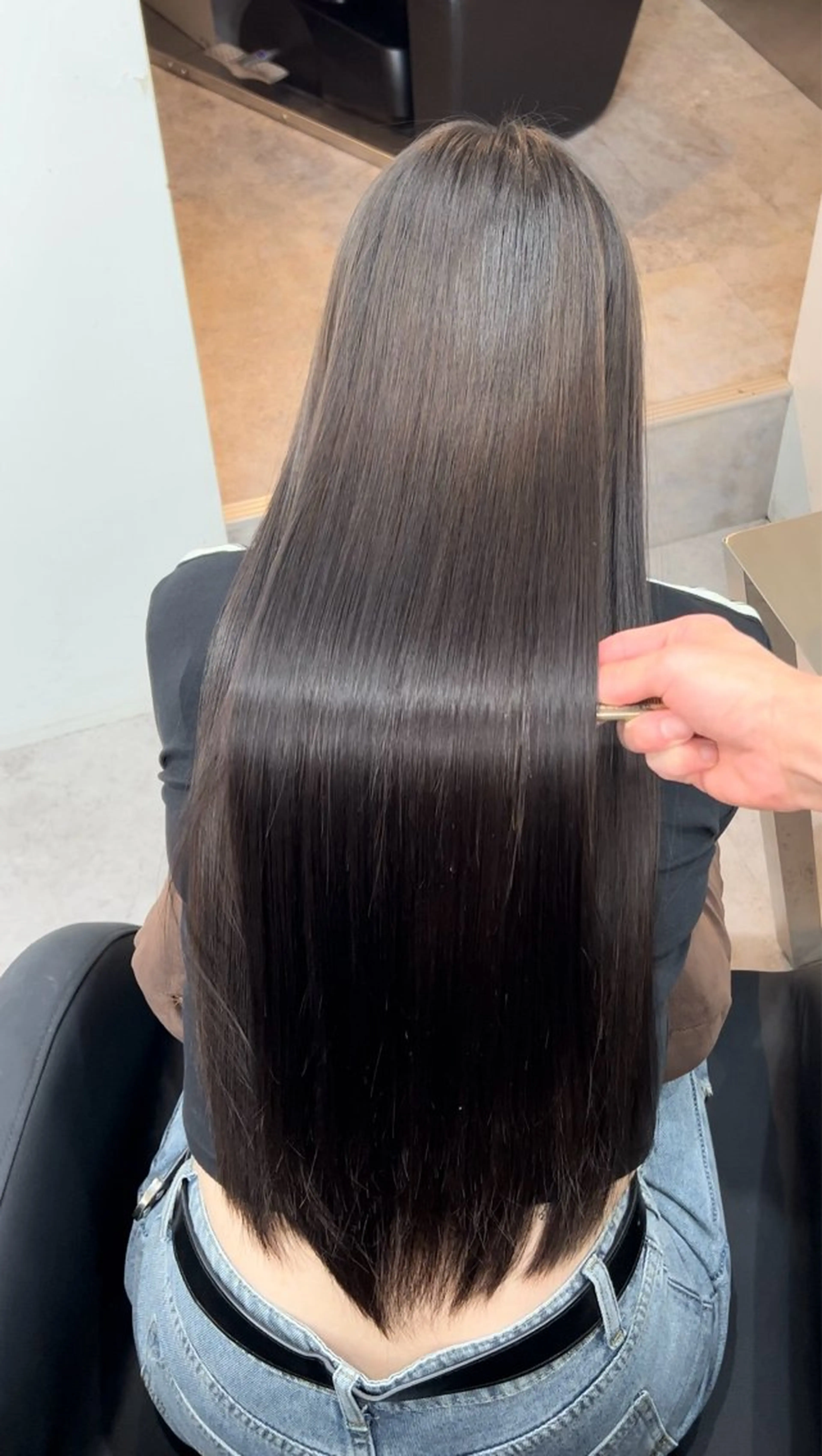 ロング 髪質改善 縮毛矯正 トリートメント トリートメント 🫧髪質改善 講師🫧🍎幹細胞のヘアスタイル