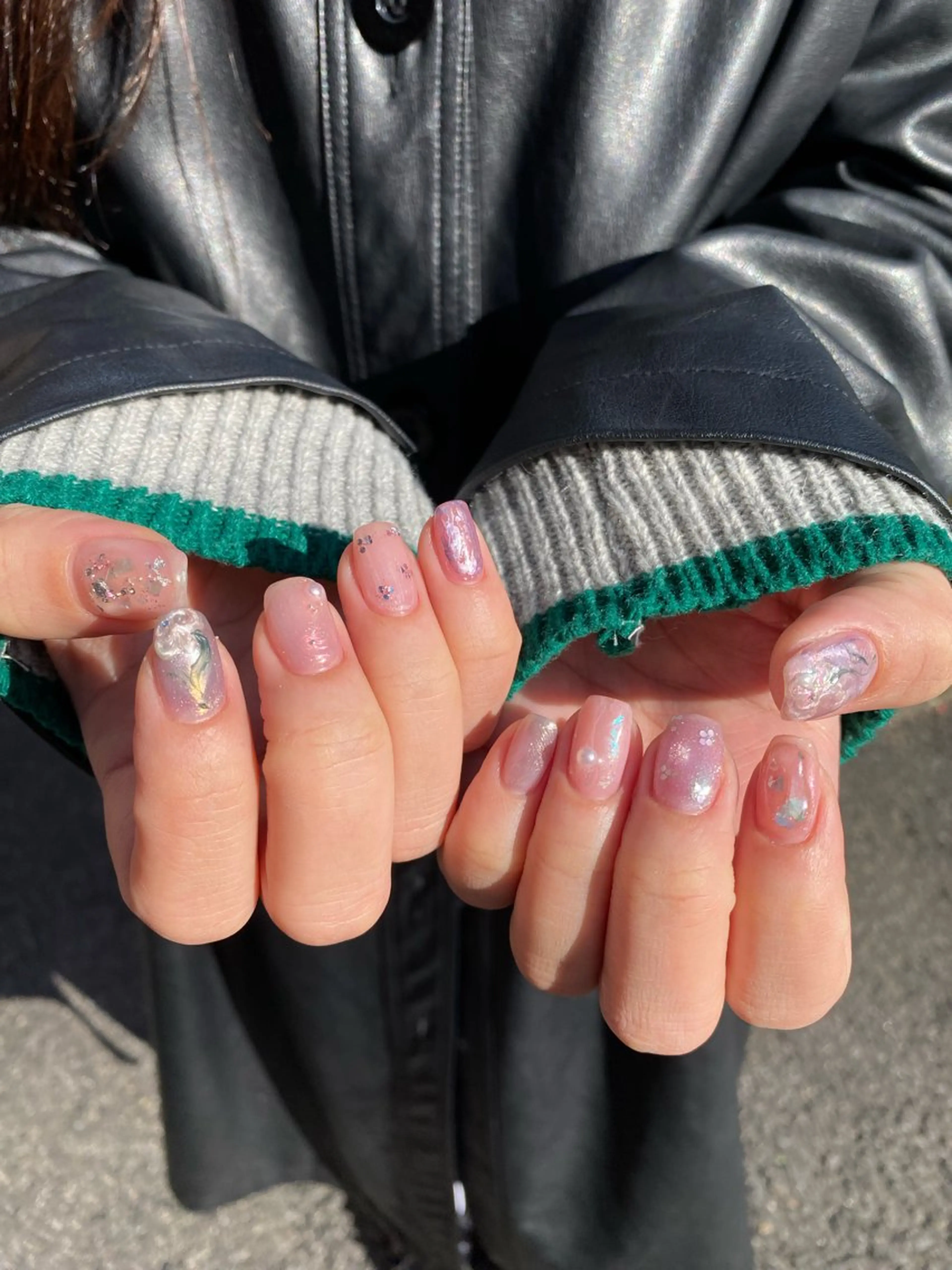 ネイル ジェルネイル マグネットネイル 持ち込み ニュアンスネイル ワンカラーネイル ハンドネイル 草加ニュアンスネイル 🌚hersのネイルデザイン