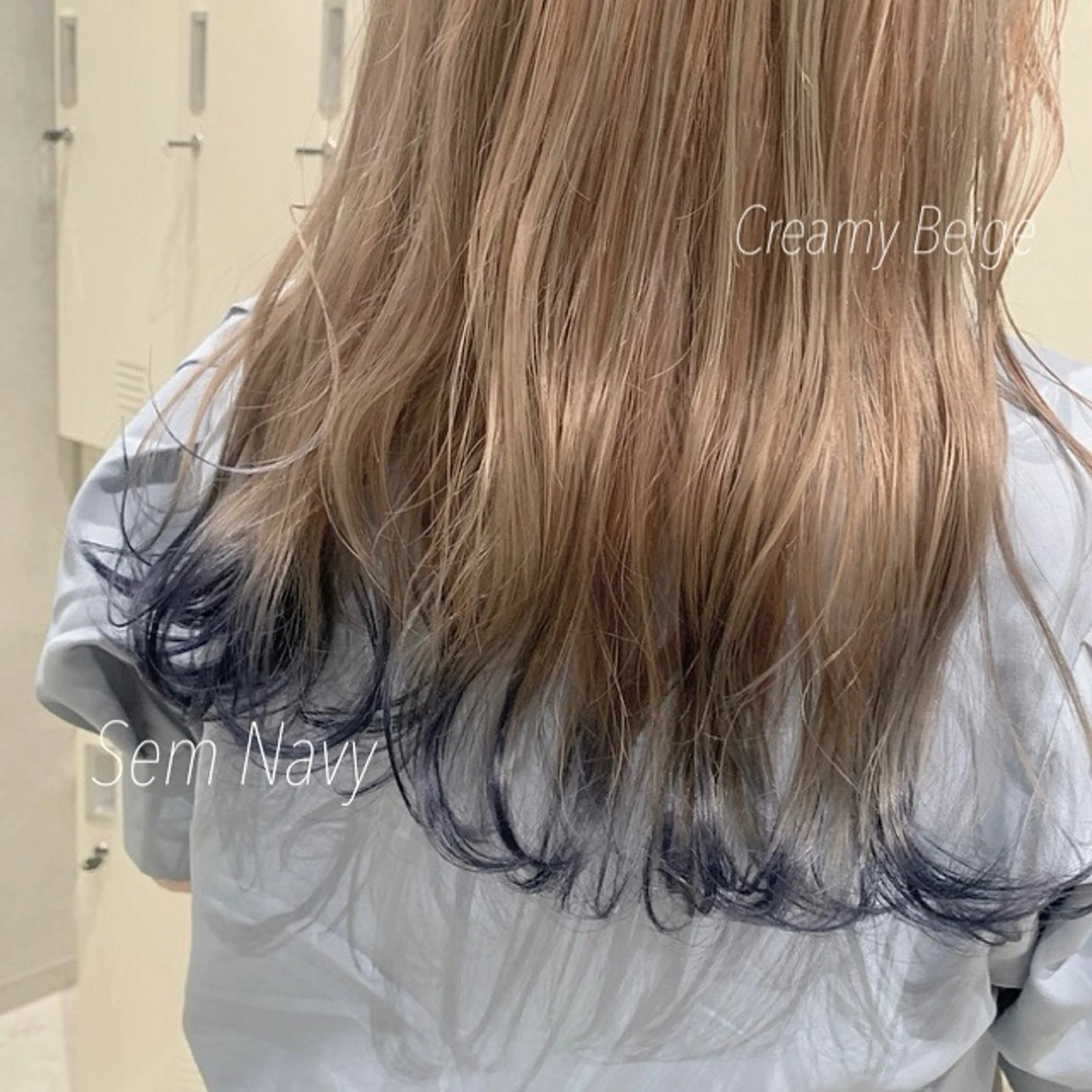 セミロング カラー ネイビーカラー カット ヘアカラー regalo Acari🍎のヘアスタイル