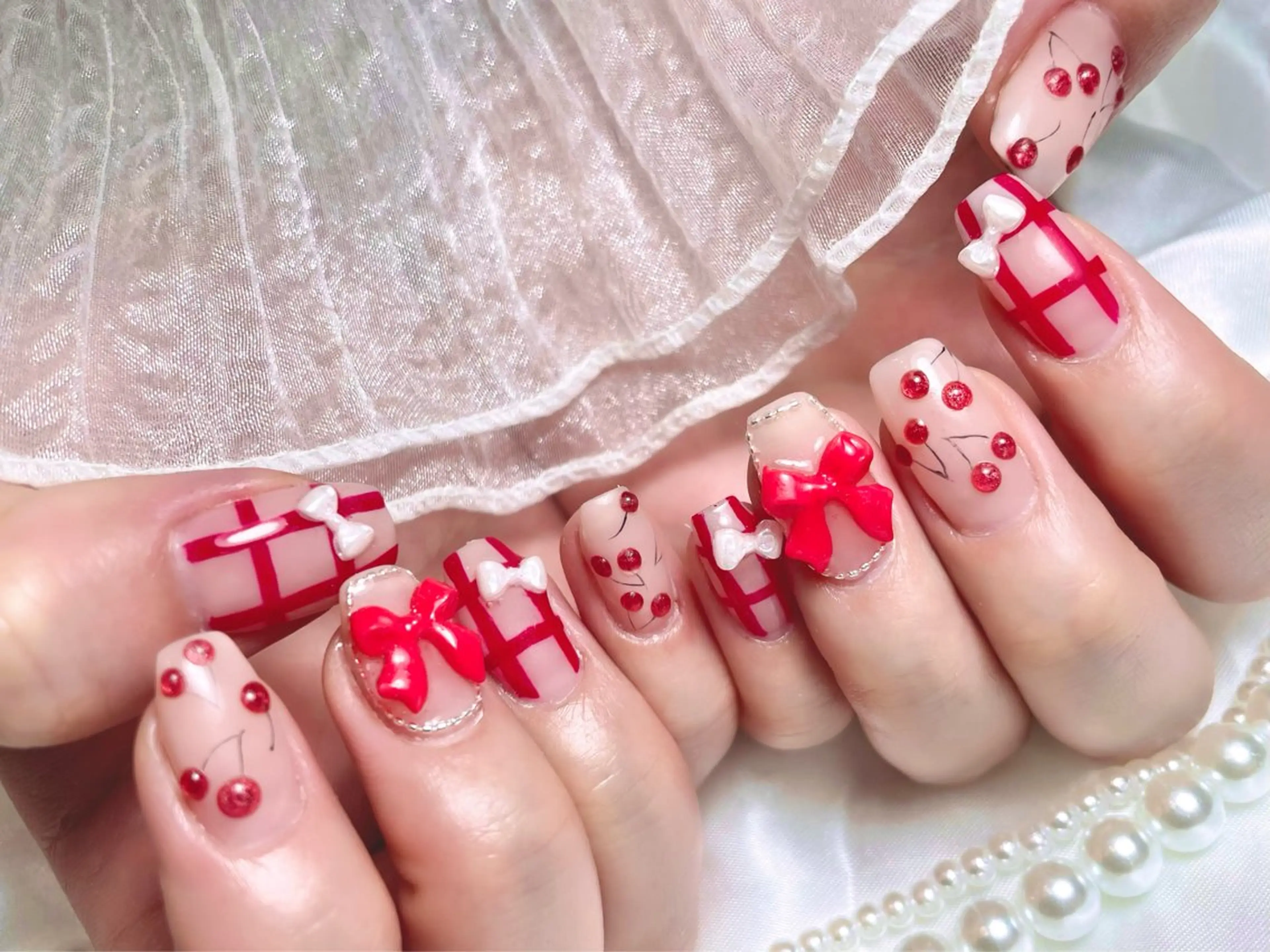 ネイル ジェルネイル パラジェル 春ネイル ハンドネイル ゆりか ジョアアンジェ福島のネイルデザイン