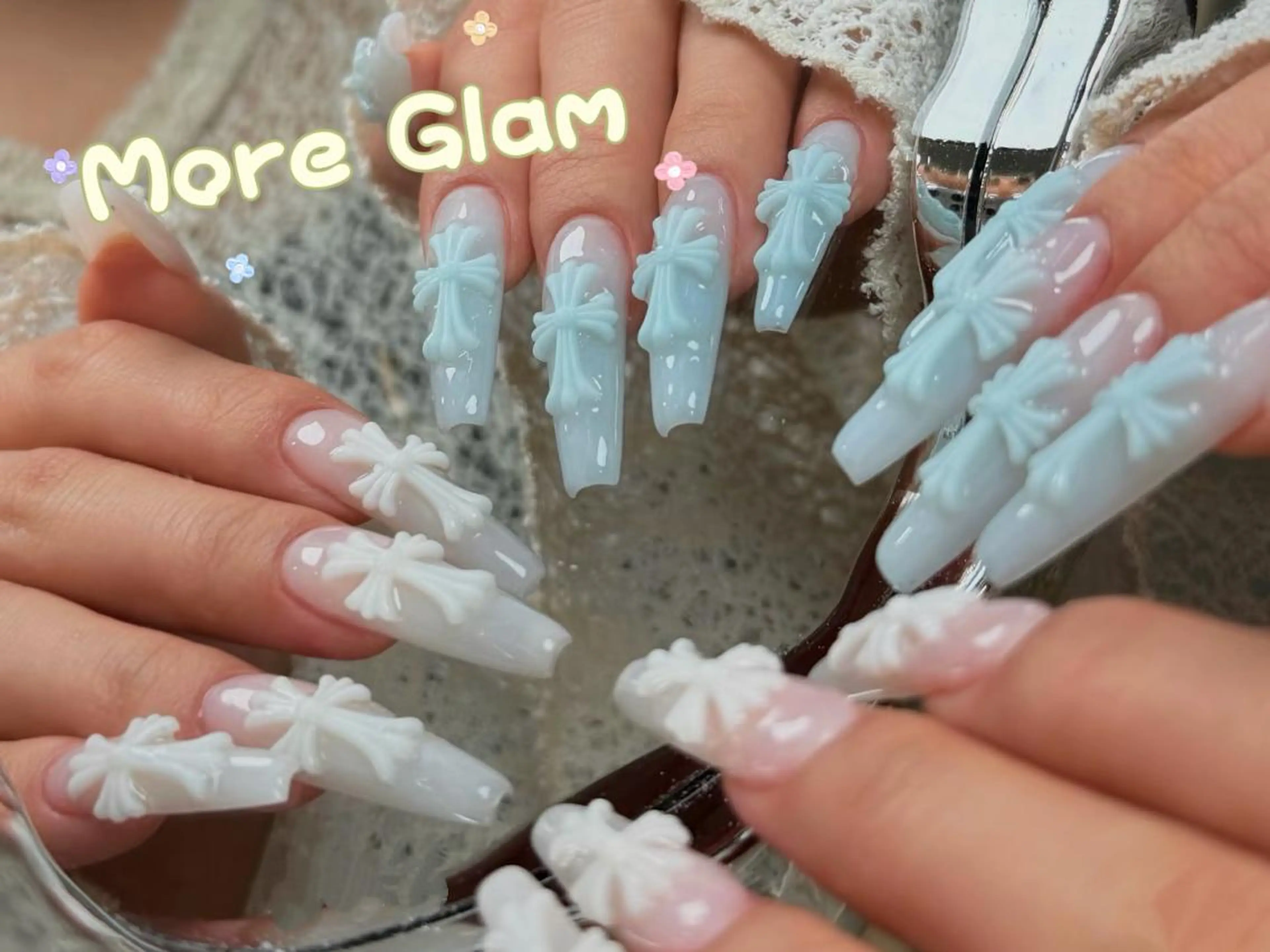 ネイル フットネイル フレンチネイル ジェルネイル ガラスフレンチ 韓国ネイル MoreGlam Nailsのネイルデザイン