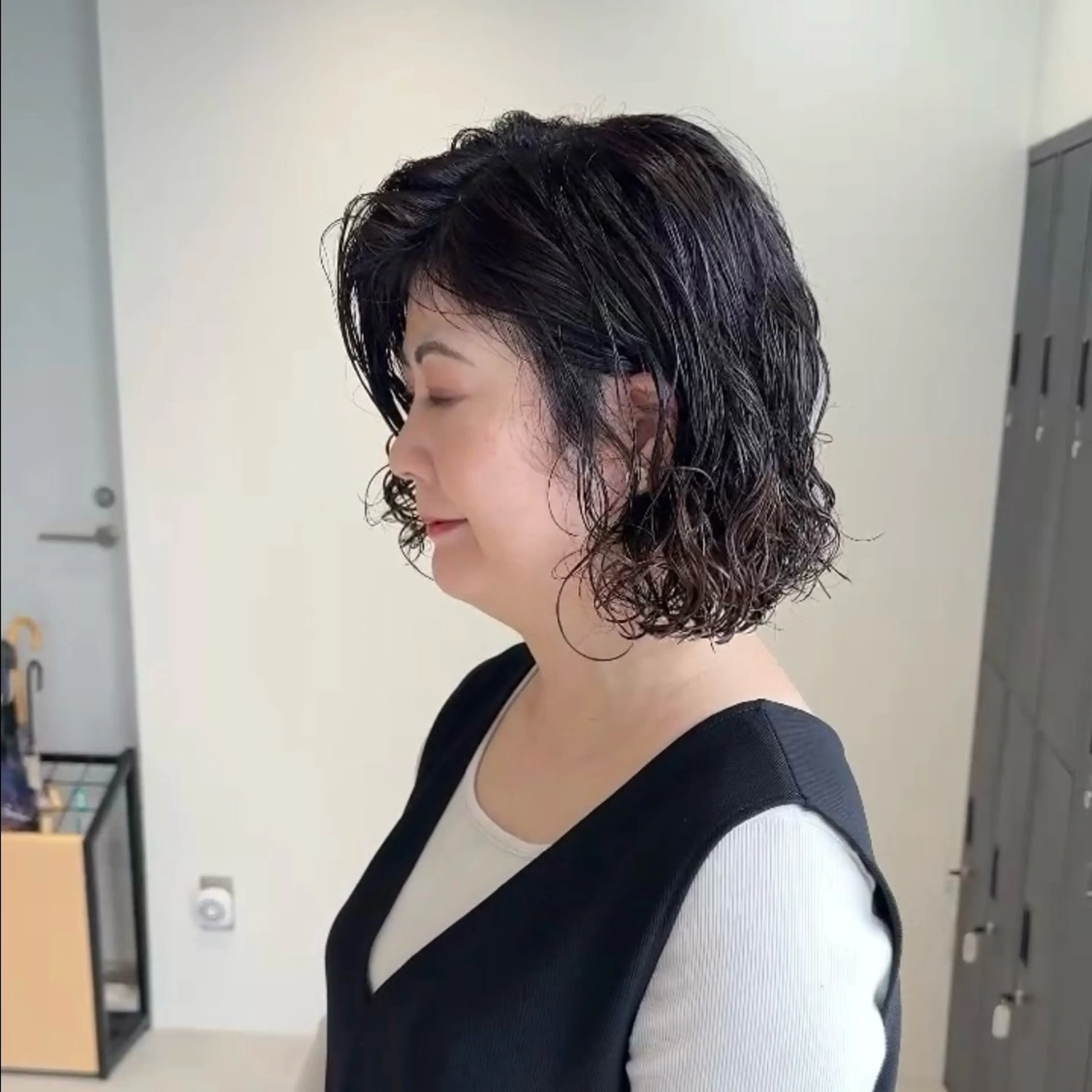 ミディアム ボブ くせ毛 SNSモニター募集！ くせ毛特化/大村のヘアスタイル