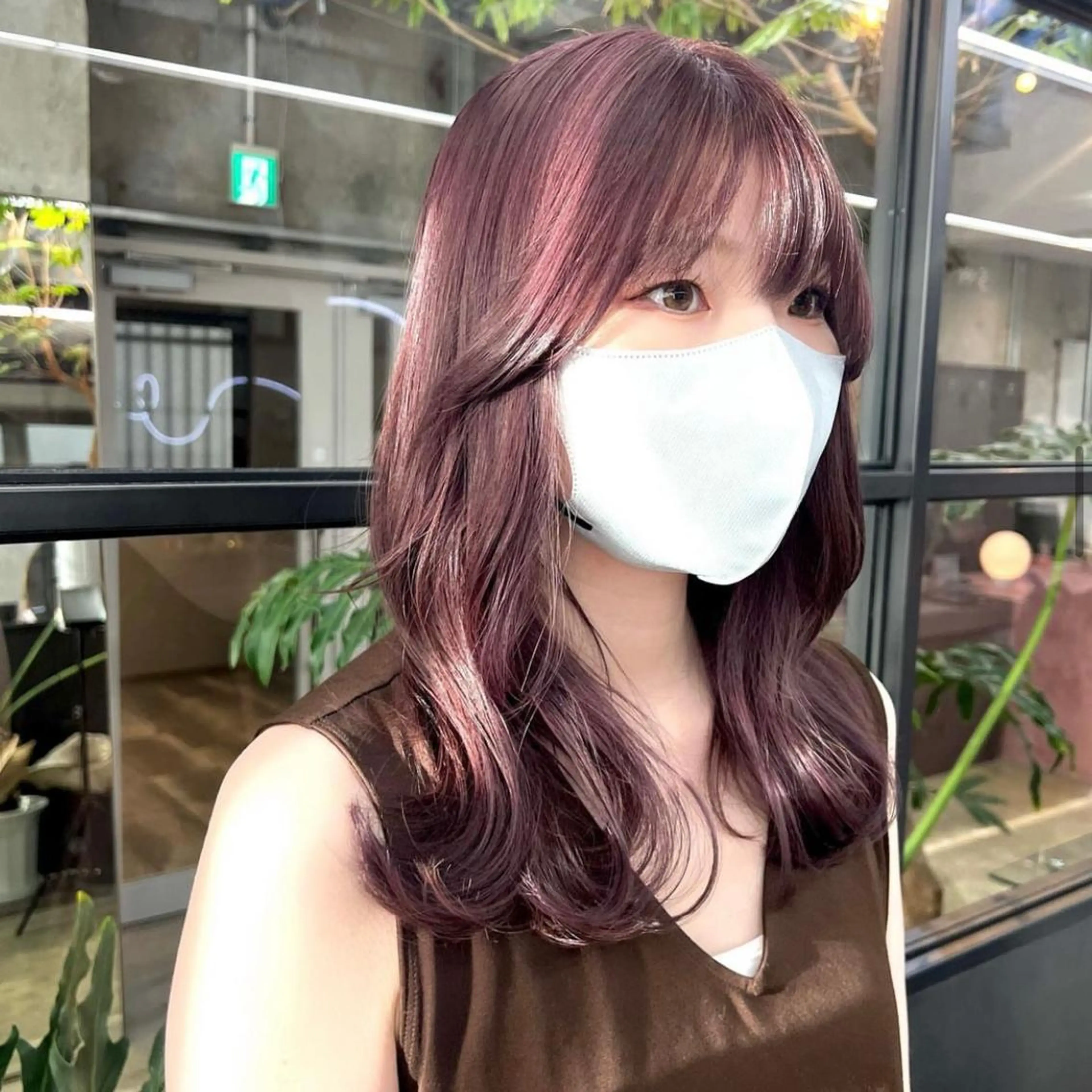 ロング カラー ハイライトカラー ピンクカラー ピンクパープル パープルカラー ハイライト カット ヘアカラー トリートメント 韓国ヘア /男女☘️ 細江 美紅のヘアスタイル