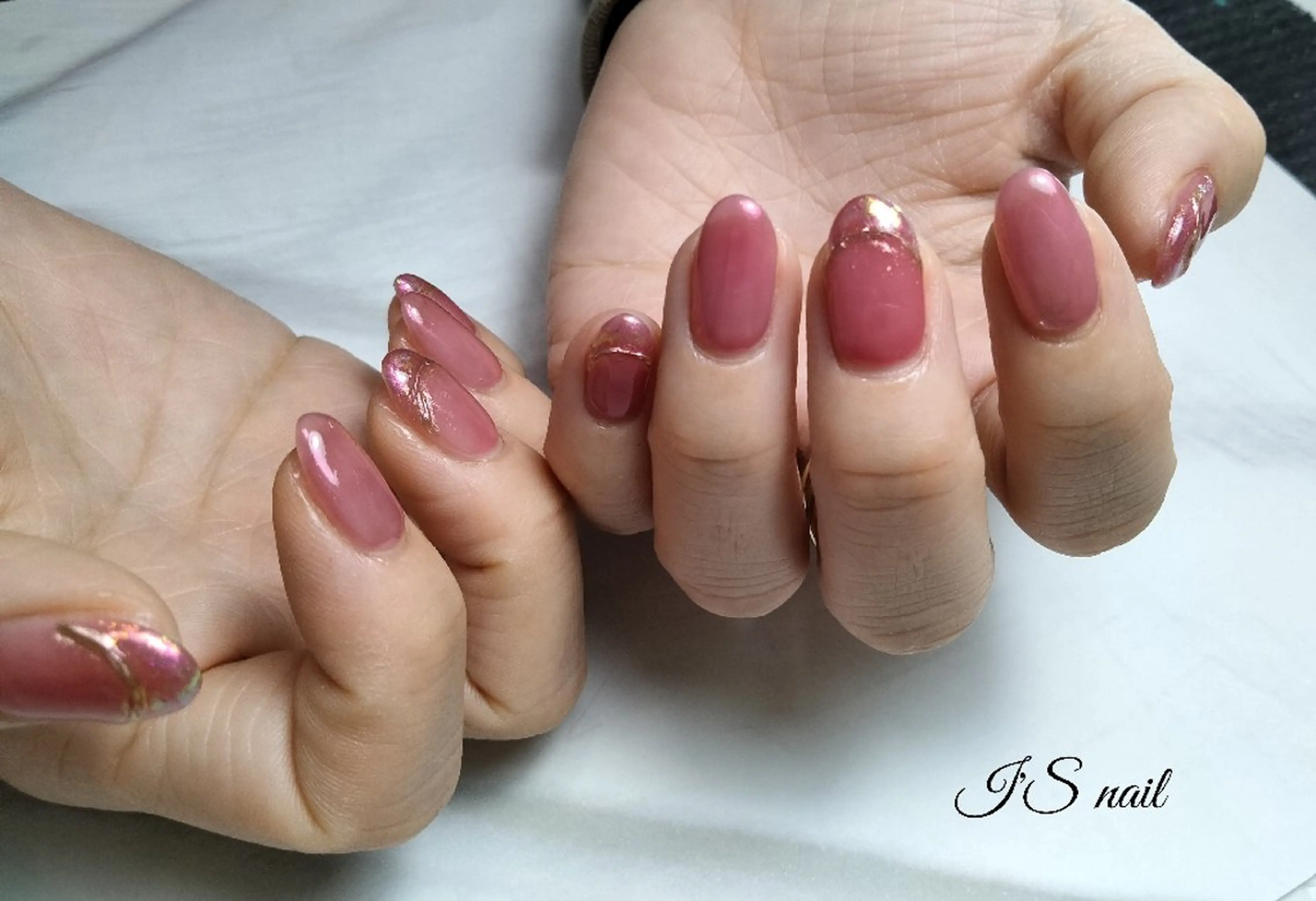 ネイル フレンチネイル ミラーネイル ハンドネイル I'S nail 佐野のネイルデザイン