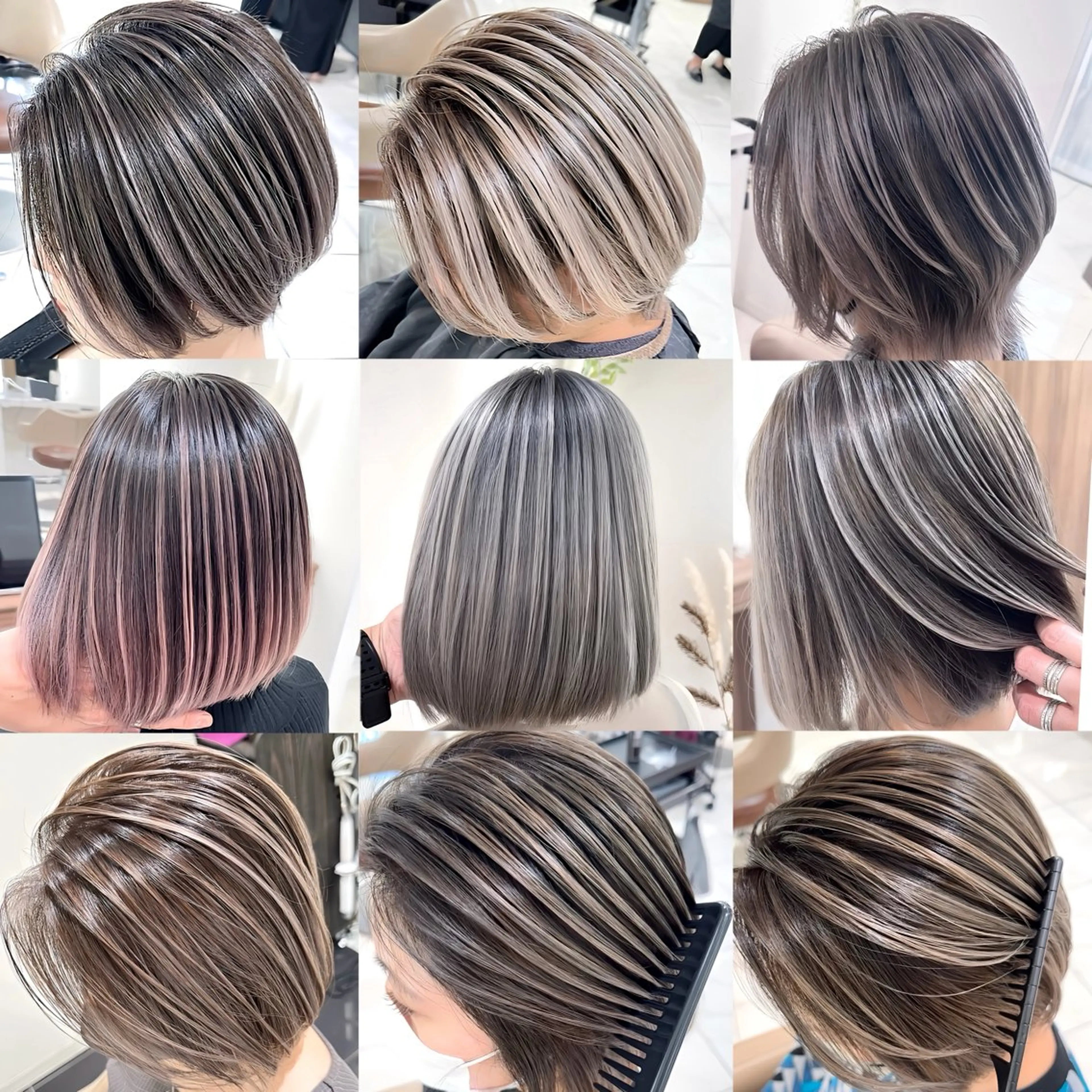 ミディアム カラー バレイヤージュ 髪質改善 レイヤーカット カット ヘアカラー トリートメント 山崎俊輔/髪質改善 /バレイヤージュのヘアスタイル