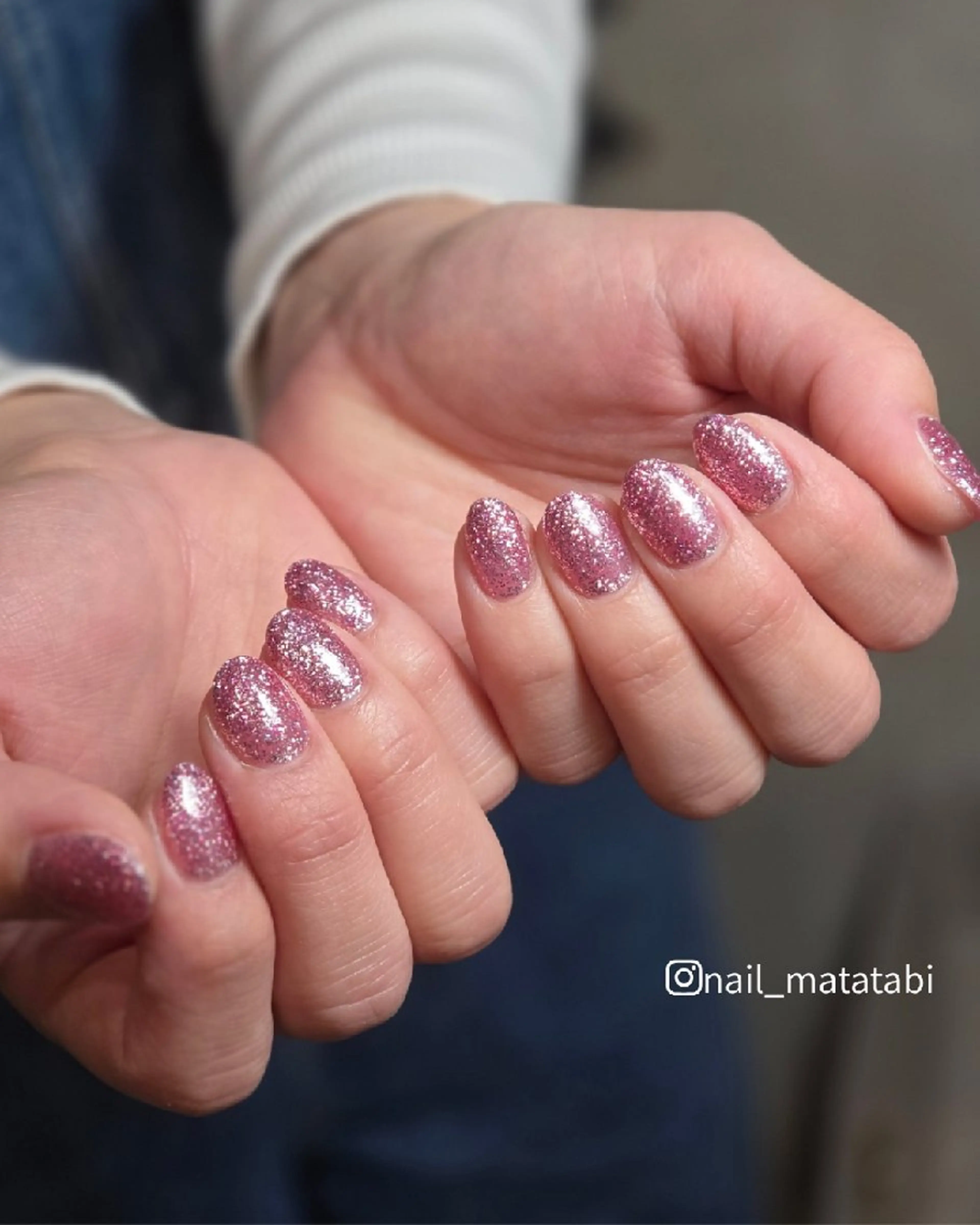 ネイル フラッシュネイル ピンク ハンドネイル MATATABI. kumiのネイルデザイン