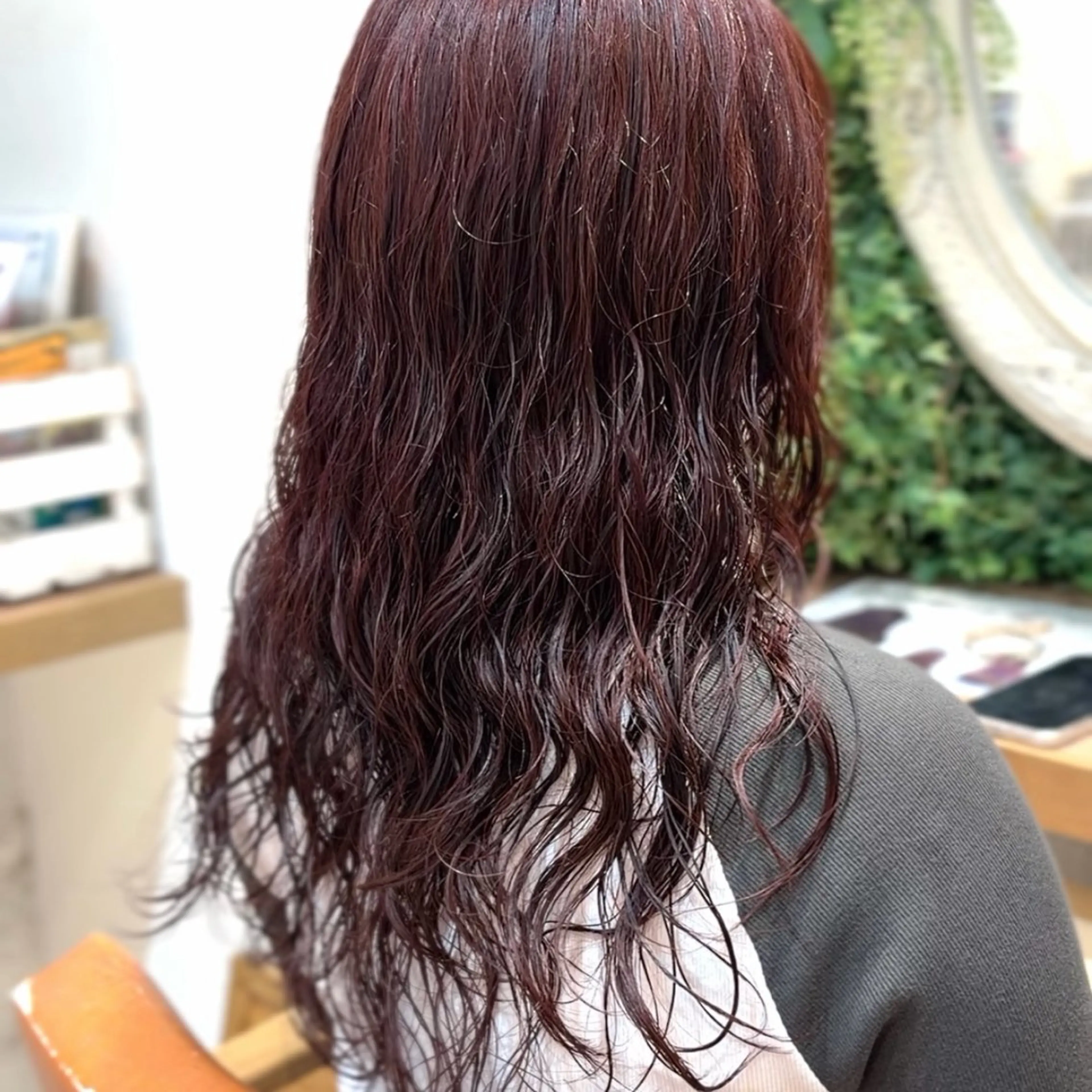 セミロング カラー パーマ ヘアカラー 横浜パーマ🌐メンズ 暖色カラーもえかのヘアスタイル