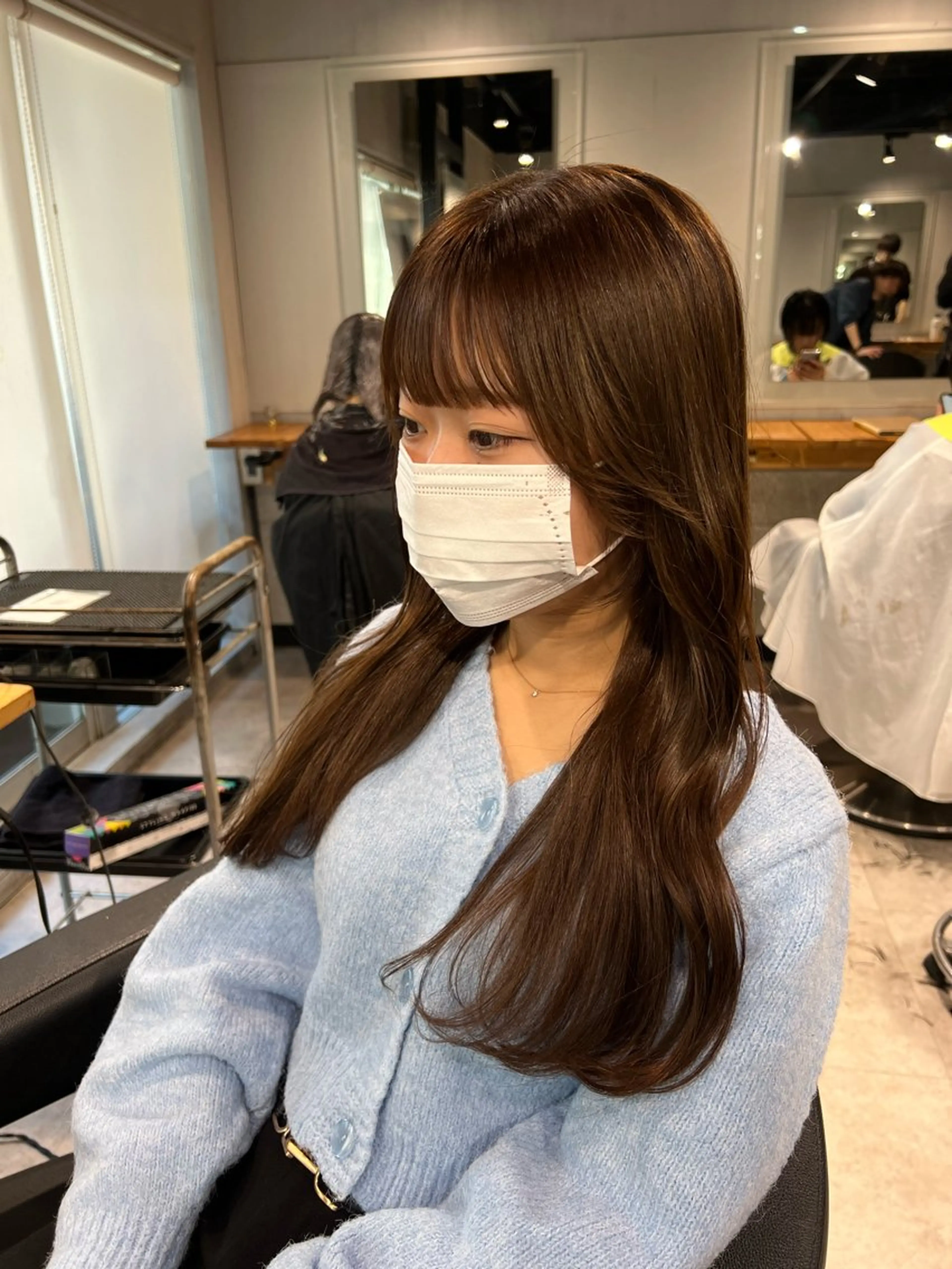 ロング カラー カット ヘアカラー NANAMI🩵 大人可愛い韓国ヘアのヘアスタイル