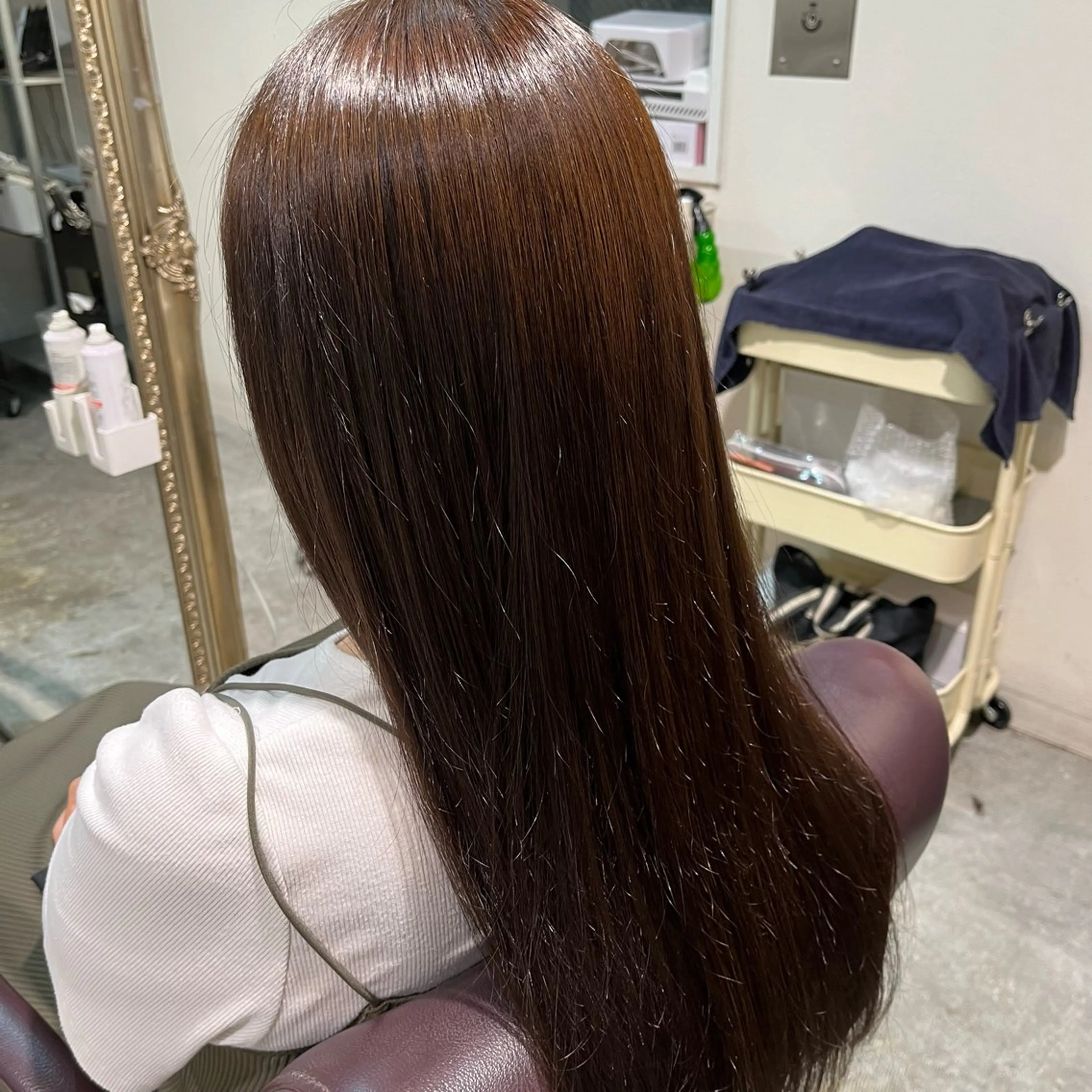 ロング カラー ヘアカラー フェザーパーマ🌙 毛流れ yuzukiのヘアスタイル