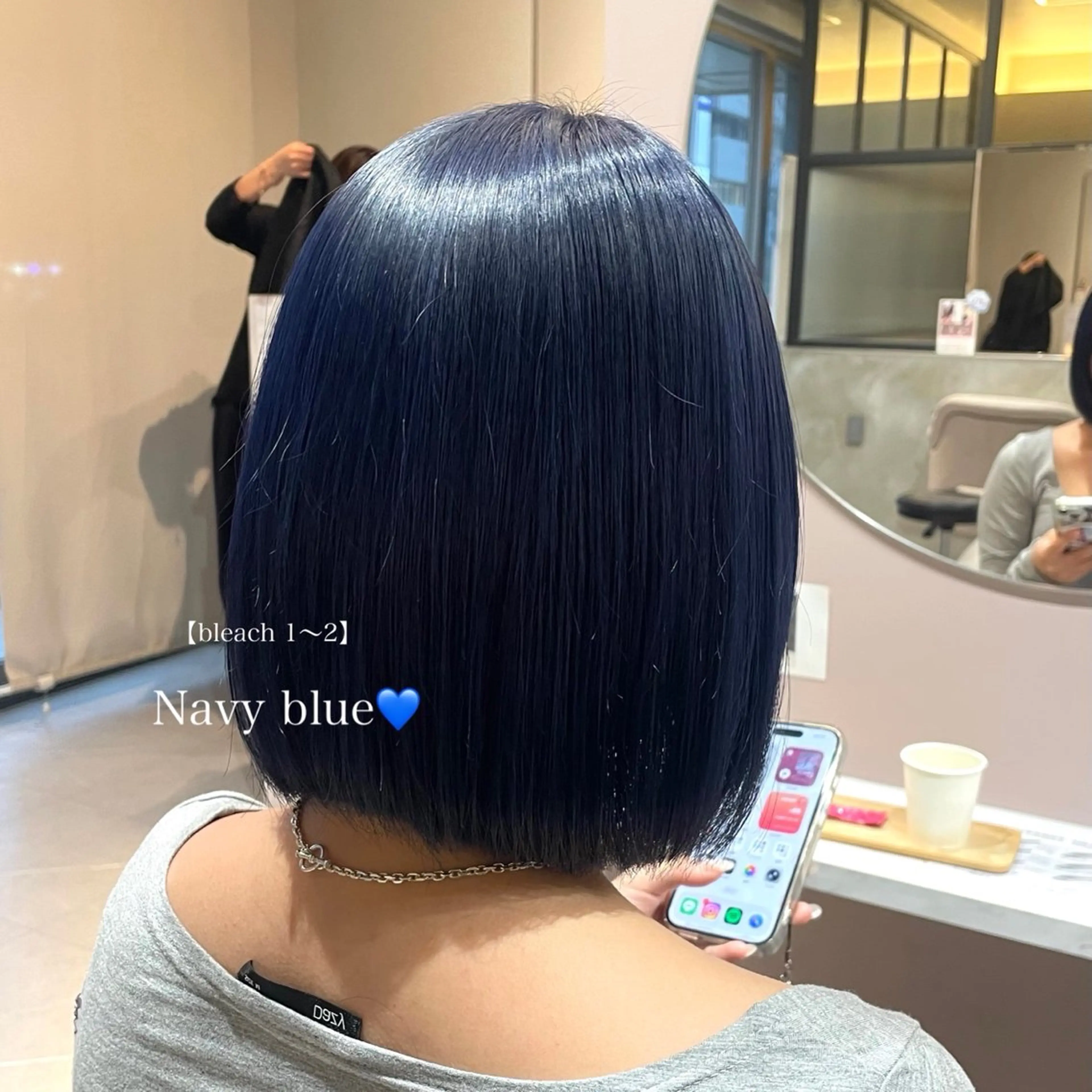 ショート カラー ブリーチ ブルーカラー 透明感カラー ネイビーカラー ヘアカラー 🩵髪質改善カラー / Rion🩵のヘアスタイル
