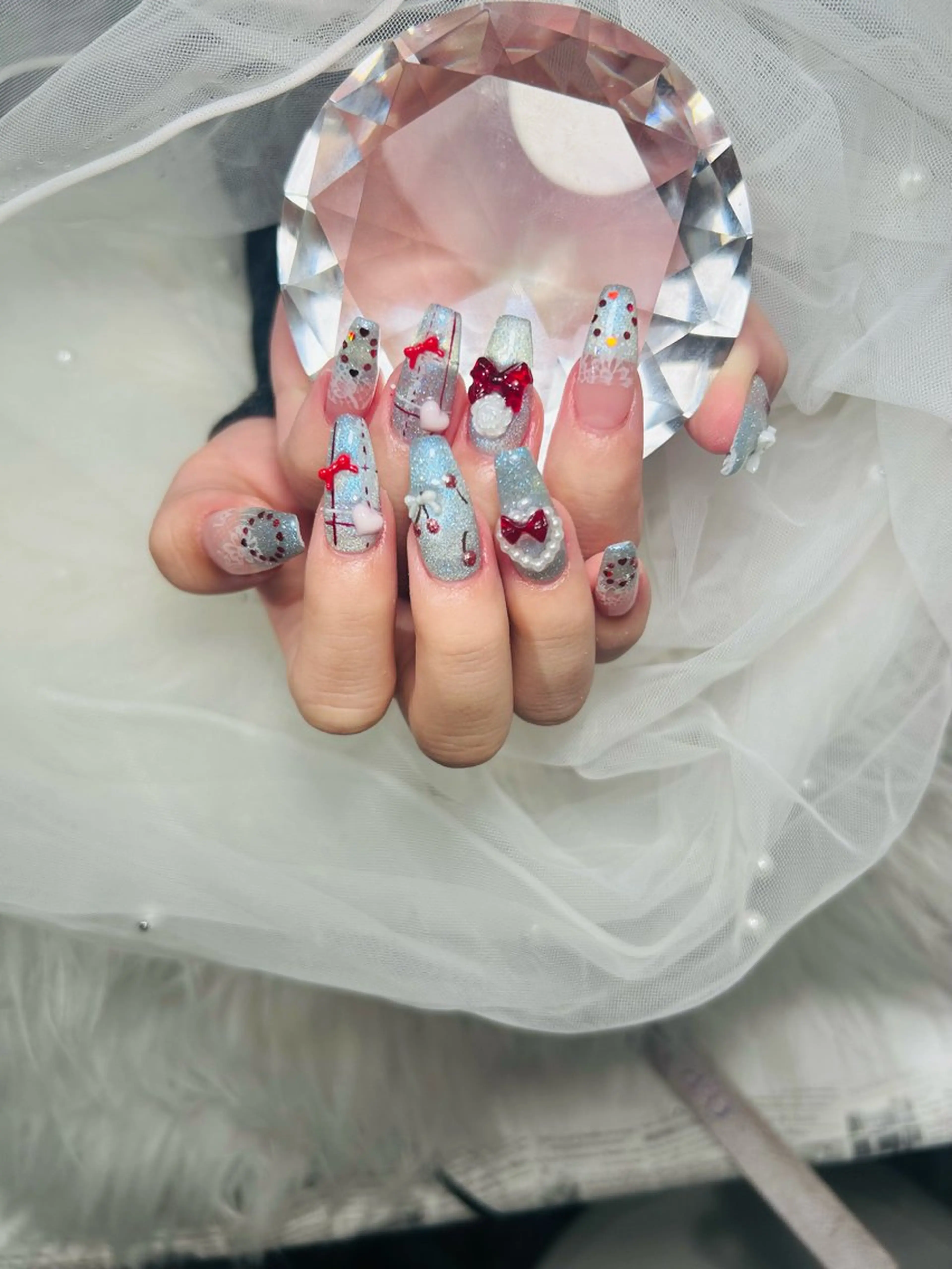 ネイル アートネイル 桜ネイル フレンチネイル ガラスフレンチ グラデーション ハンドネイル 🌸Soluna 🌸のネイルデザイン