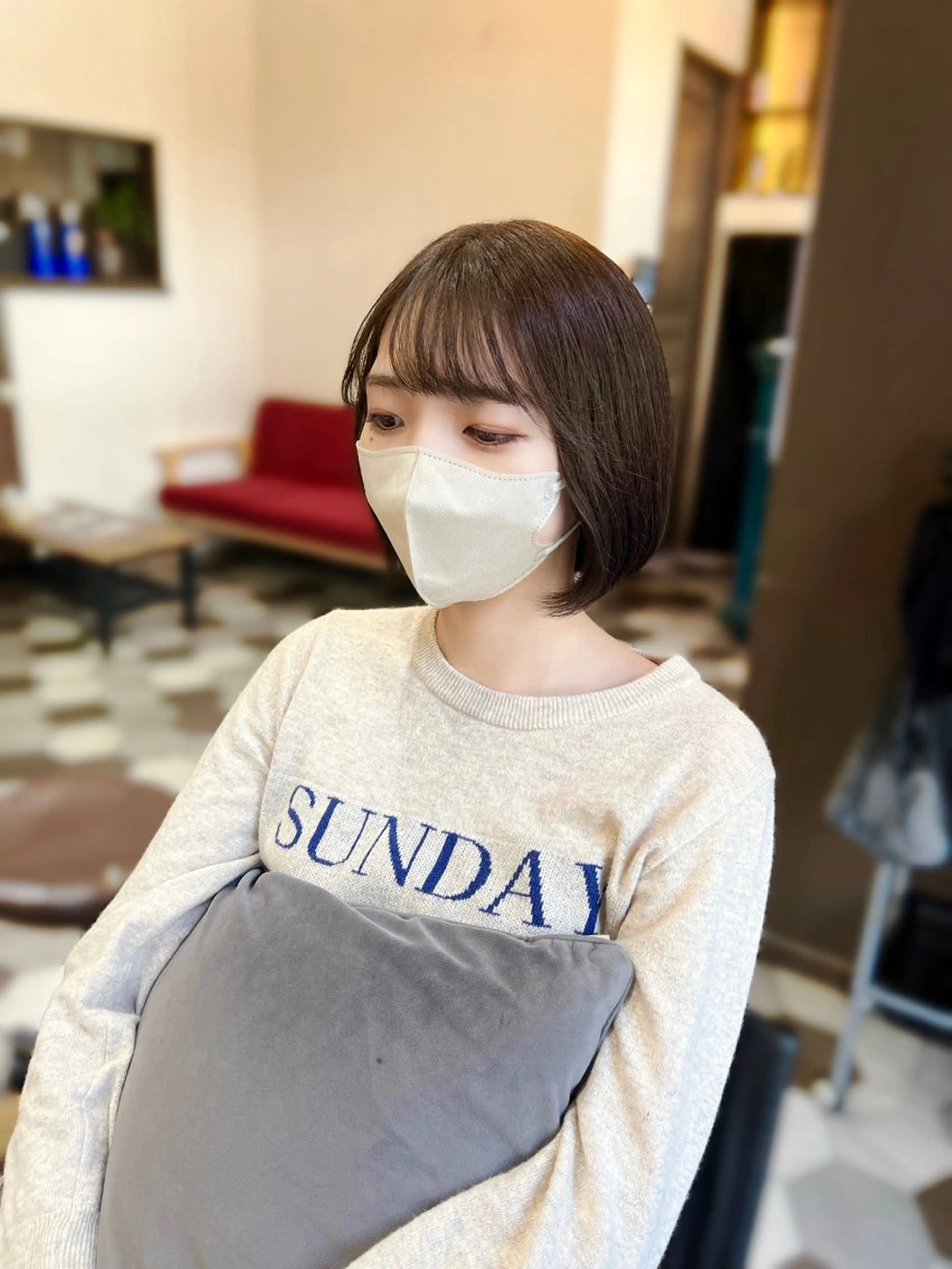 カラー ヘアアレンジ ボブ 似合わせ顔まわり カット💛森尾真由美のヘアスタイル