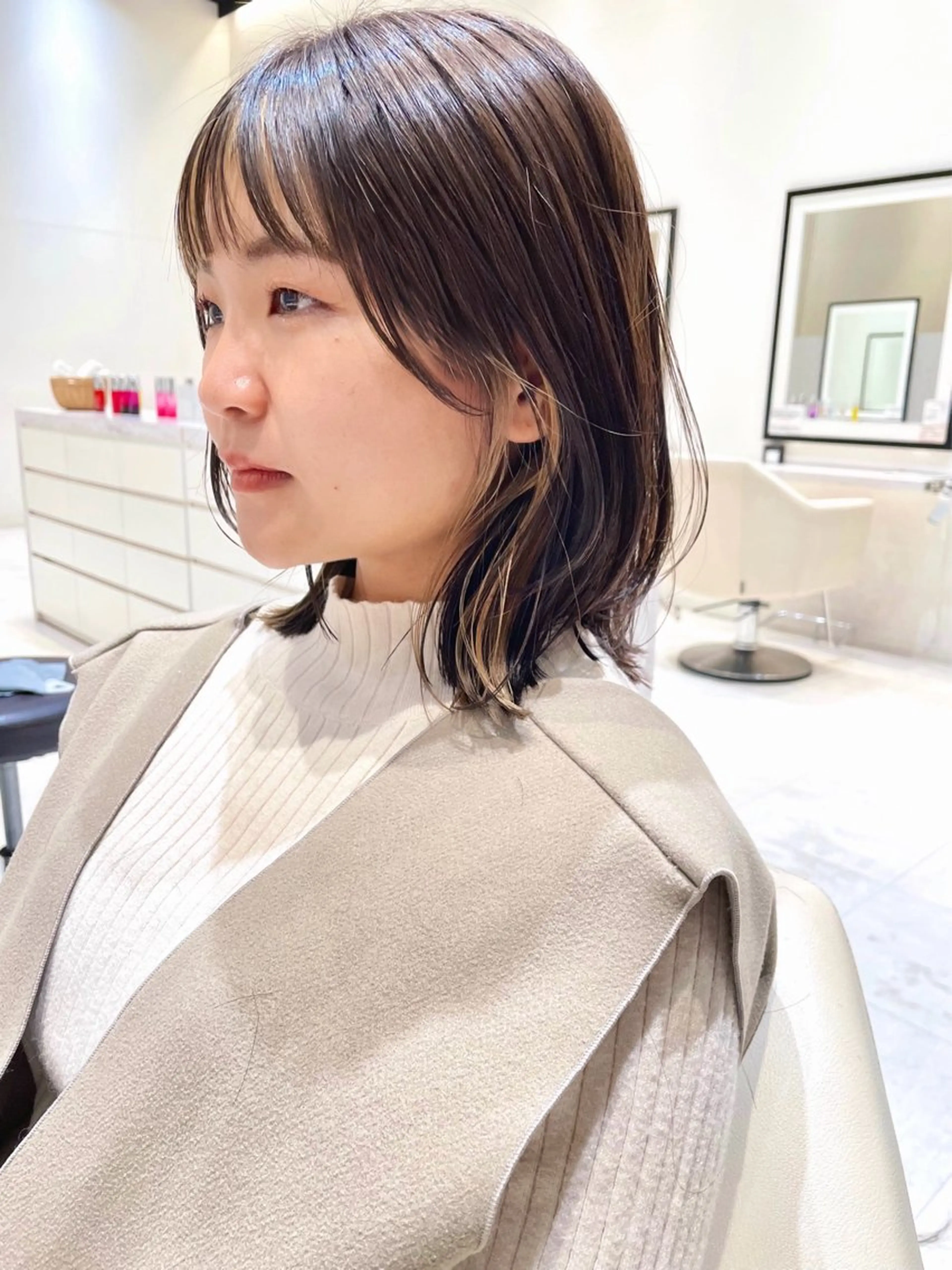 ミディアム カラー インナーカラー レイヤーカット ktwo/難波 /似合わせ/木浦のヘアスタイル