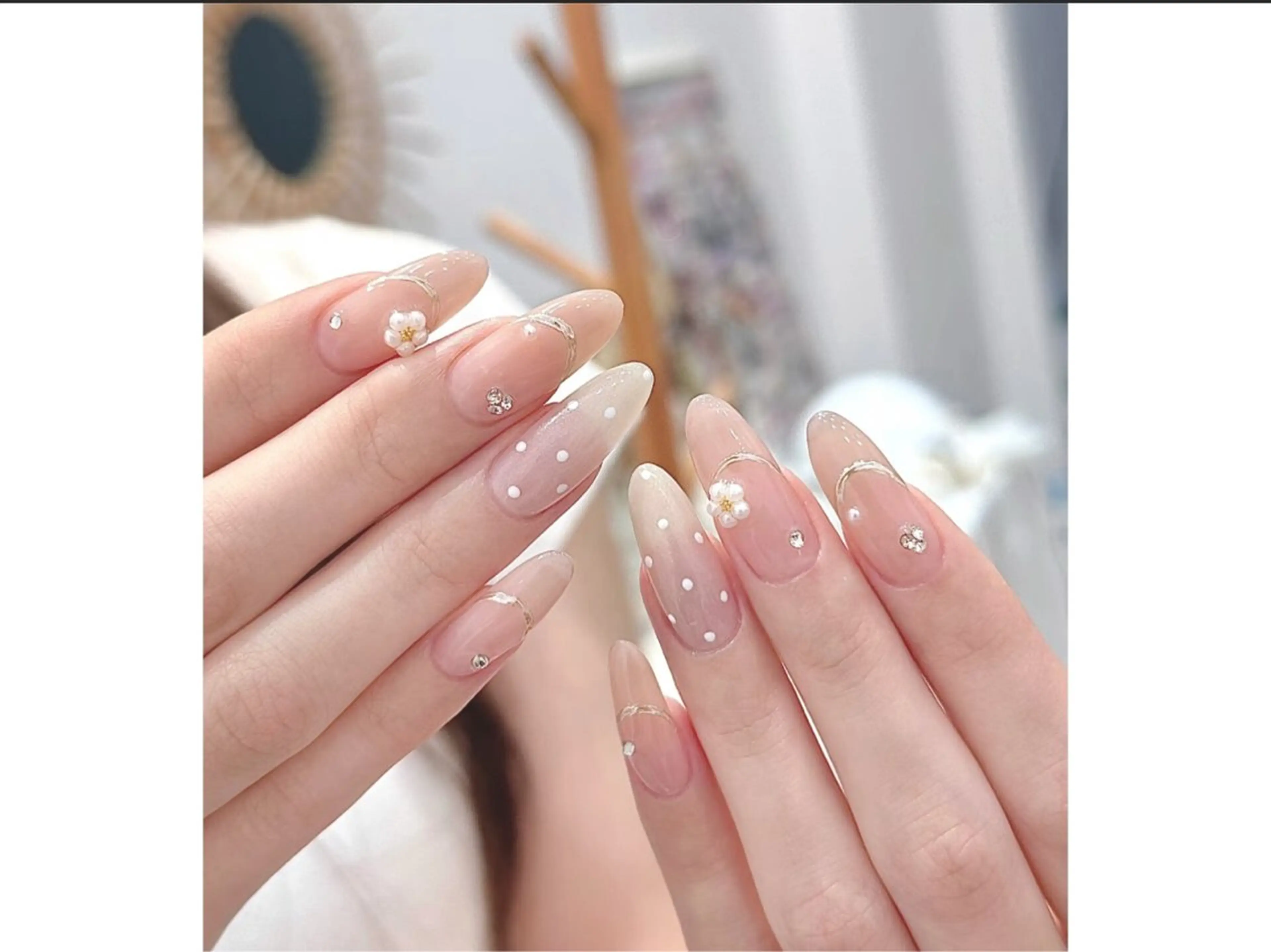 ネイル アートネイル オーロラネイル チークネイル フレンチネイル ガラスフレンチ ハンドネイル 🎀🎀YooLi Nail Salonのネイルデザイン