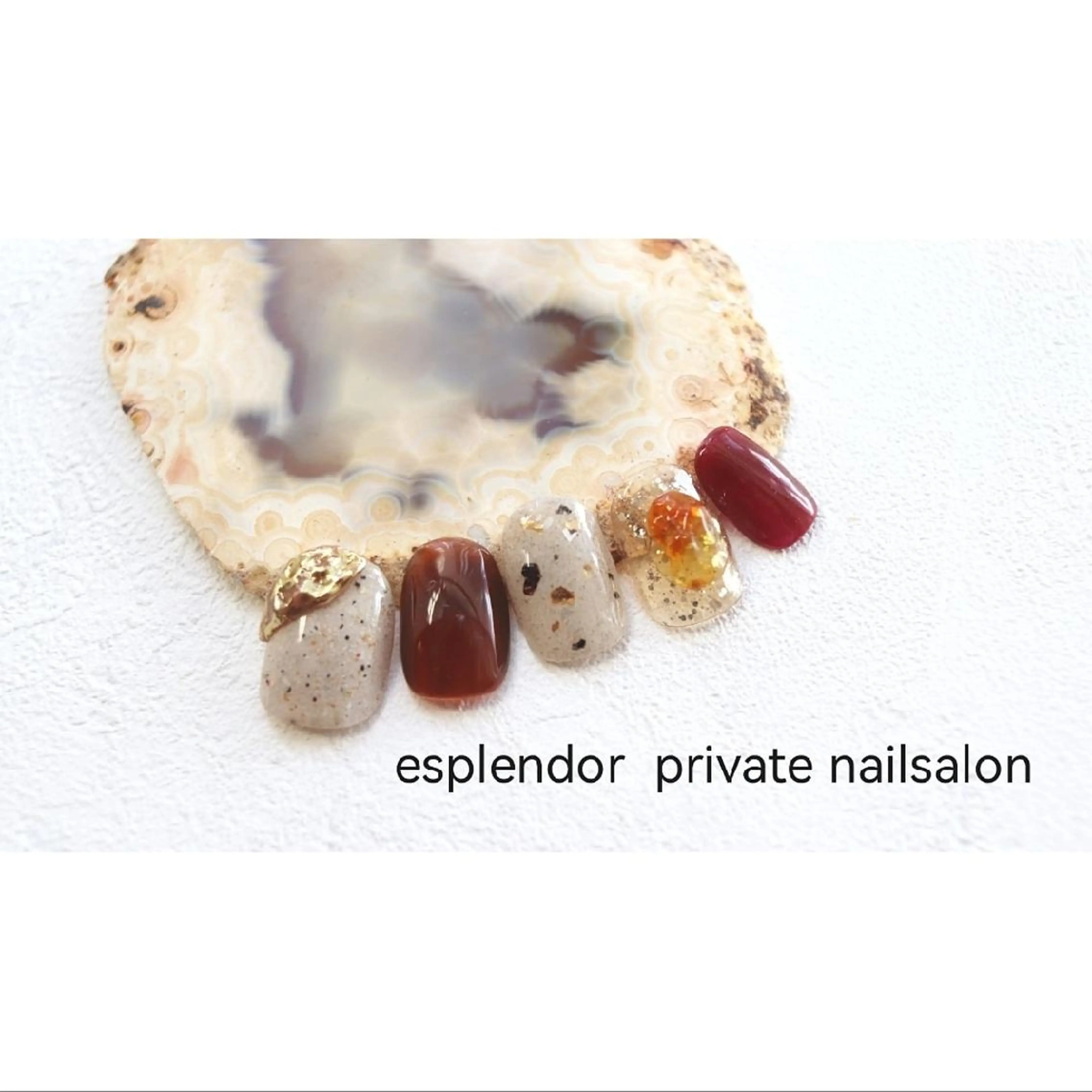 ネイル ボルドー ブラウン ニュアンスネイル esplendor  小野寺のネイルデザイン