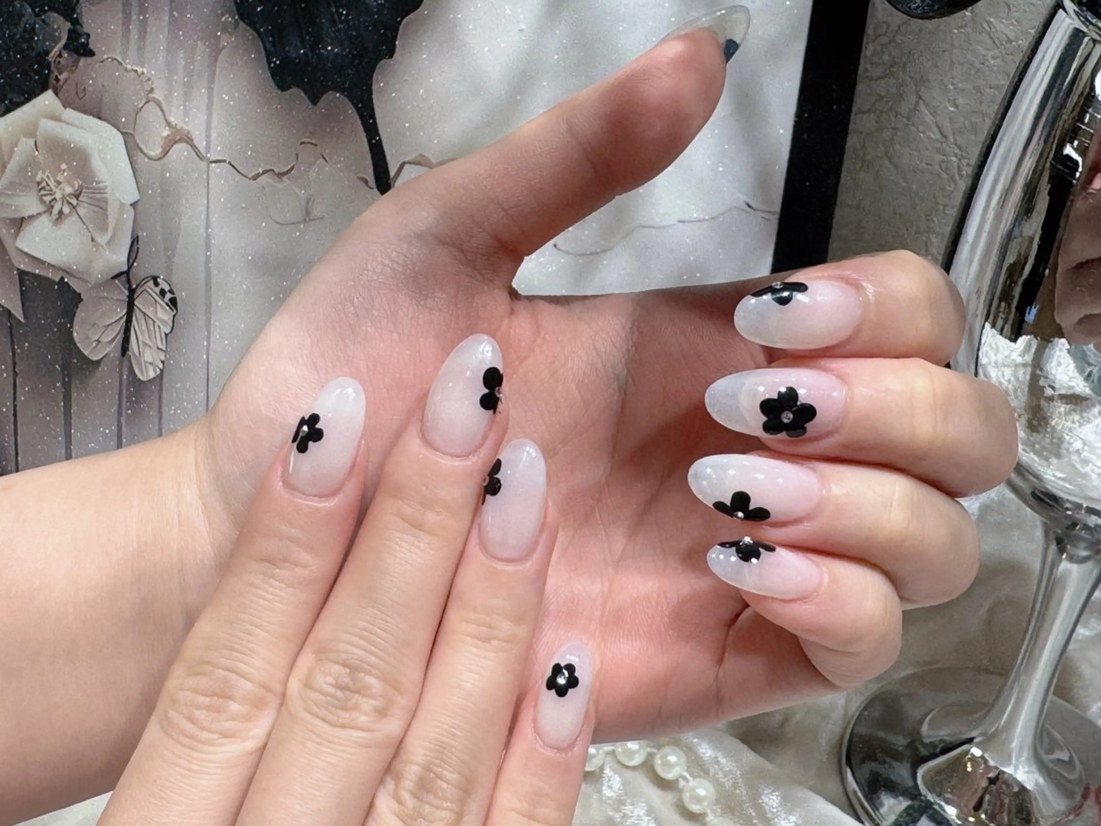 ネイル アートネイル フットネイル ジェルネイル ハート マグネットネイル babarla Nailのネイルデザイン