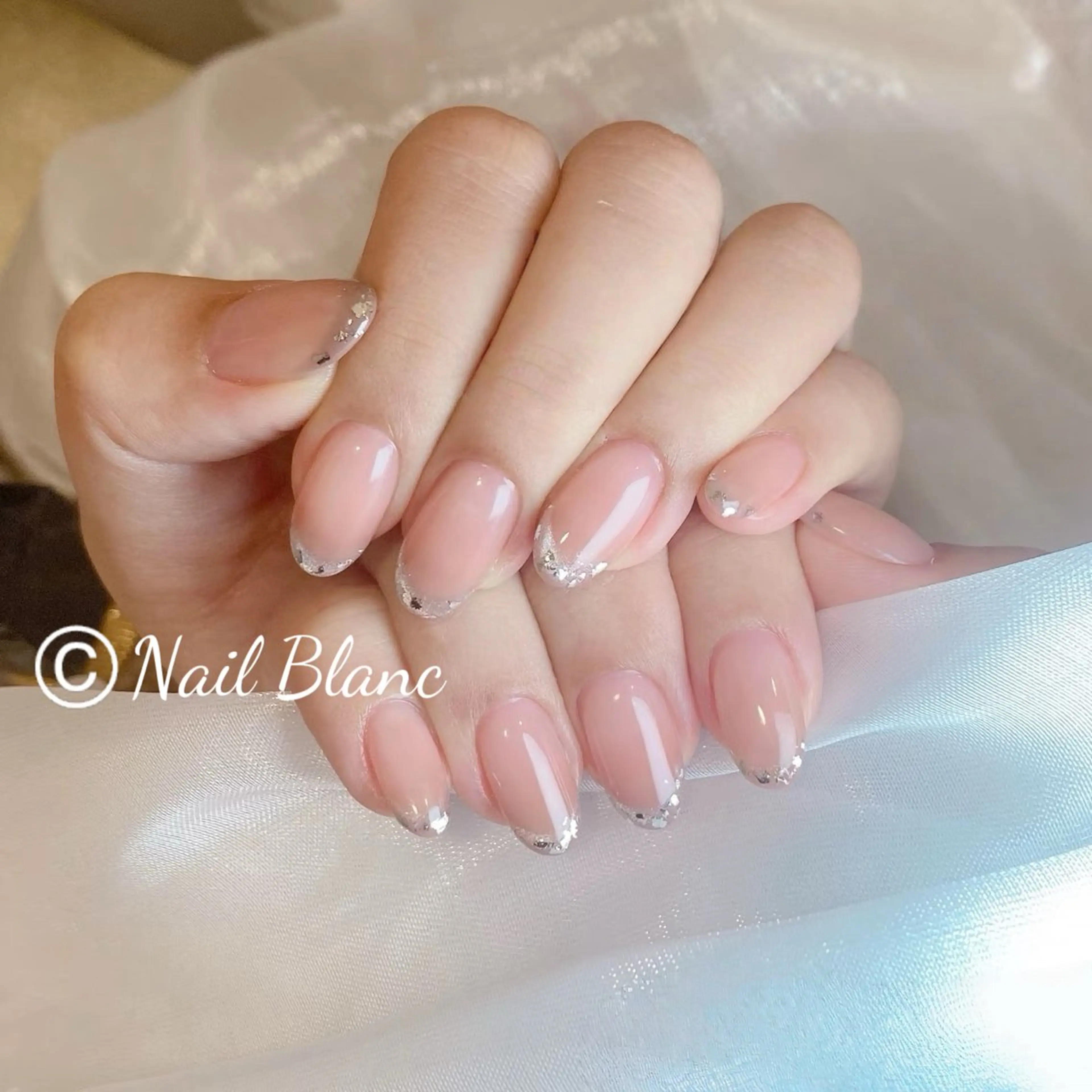 ガラスフレンチ💎うるうるベースカラー付き💫💫初回ソフトジェルオフ無料🆓の写真