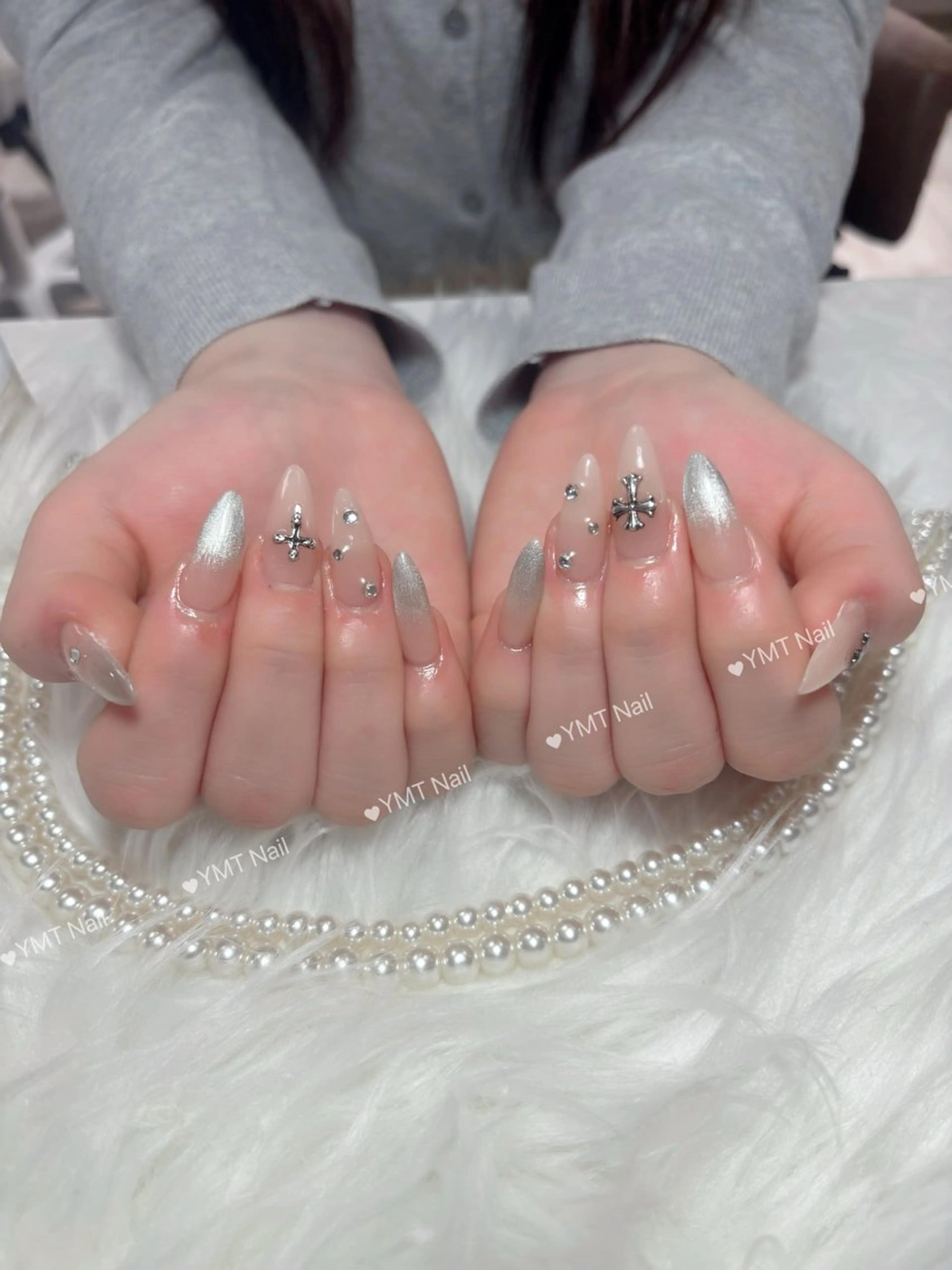 ネイル 長さ出し フットネイル ジェルネイル 韓国ネイル マグネットネイル ハンドネイル YMT NailStudioのネイルデザイン