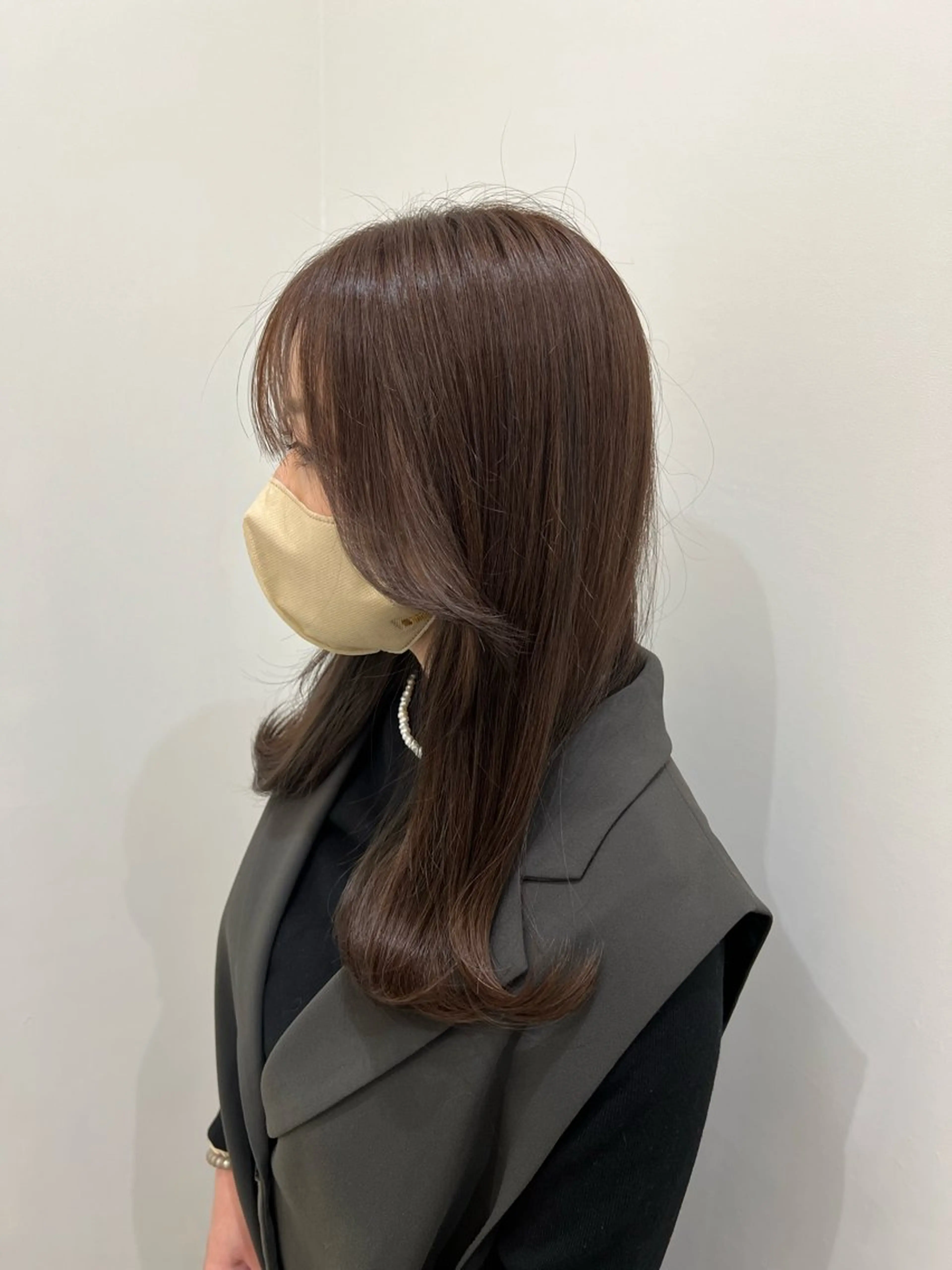 セミロング カラー ヘアアレンジ 似合わせカット 艶カラー/髪質改善 顔まわり/内藤　輝のヘアスタイル