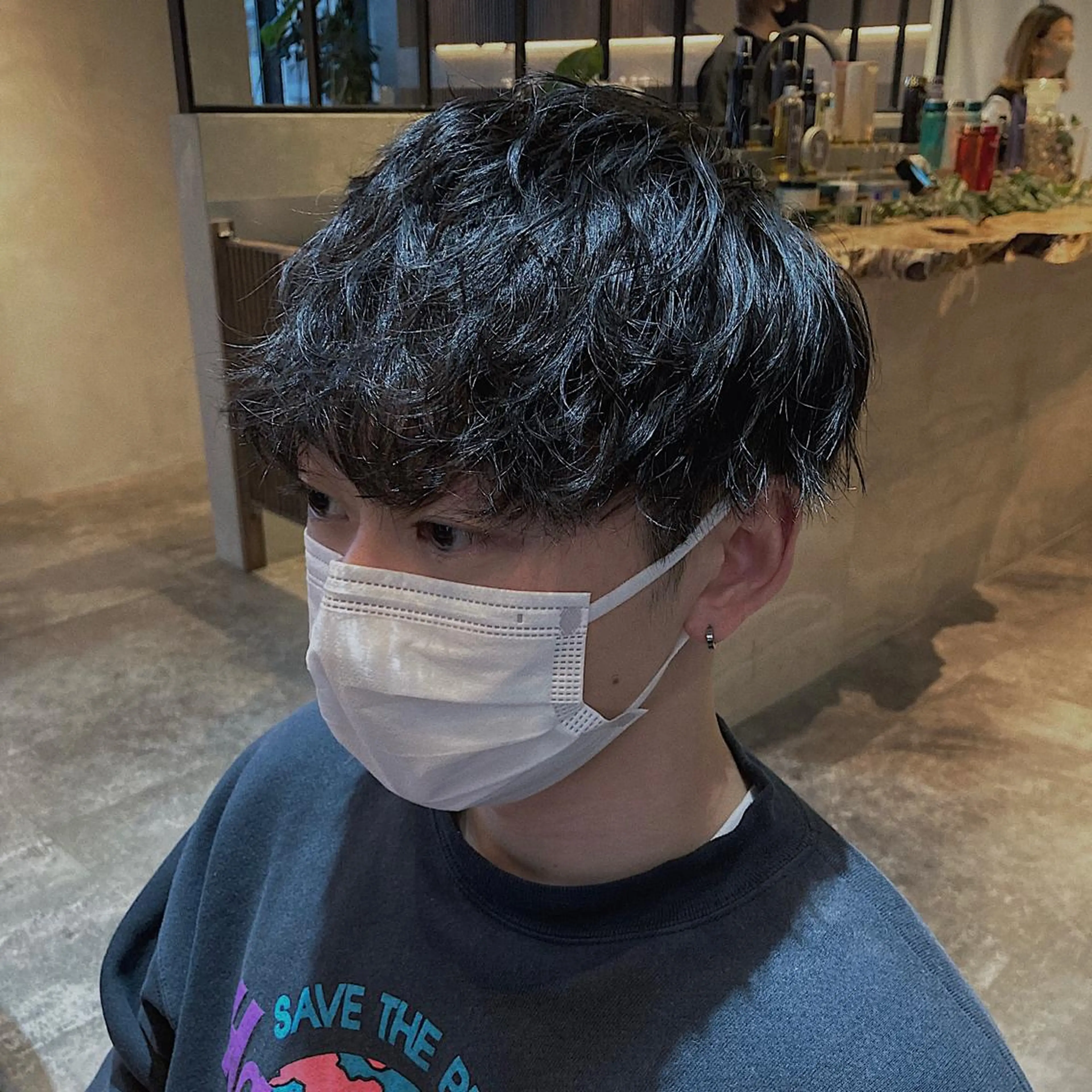 ショート パーマ メンズ マッシュ 波巻きスパイラルパー マ/シャドウパーマ駿のヘアスタイル