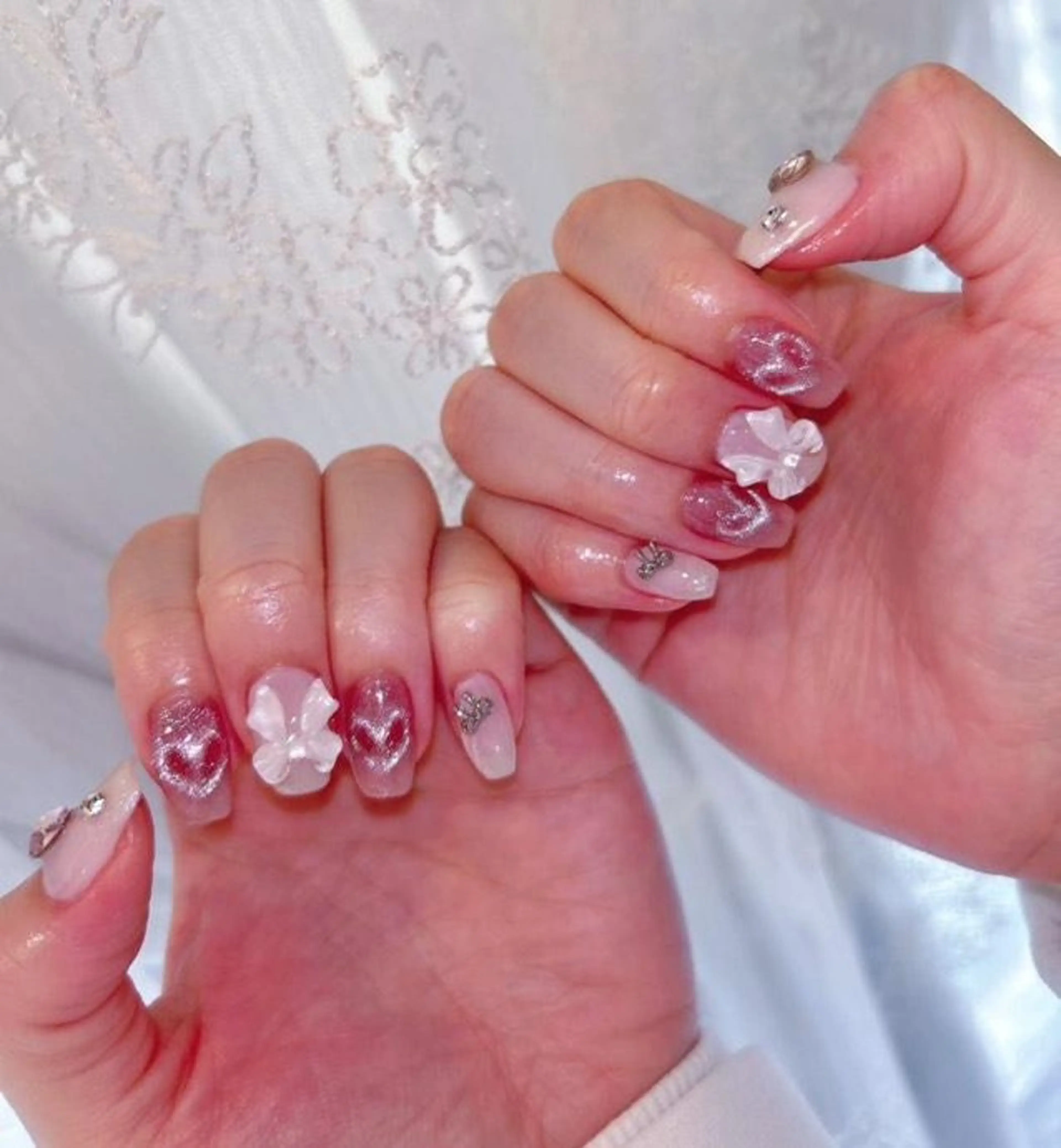 ネイル 長さ出し ジェルネイル 韓国ネイル マグネットネイル ニュアンスネイル I LOVE ME NAIL.｡.:*♡のネイルデザイン