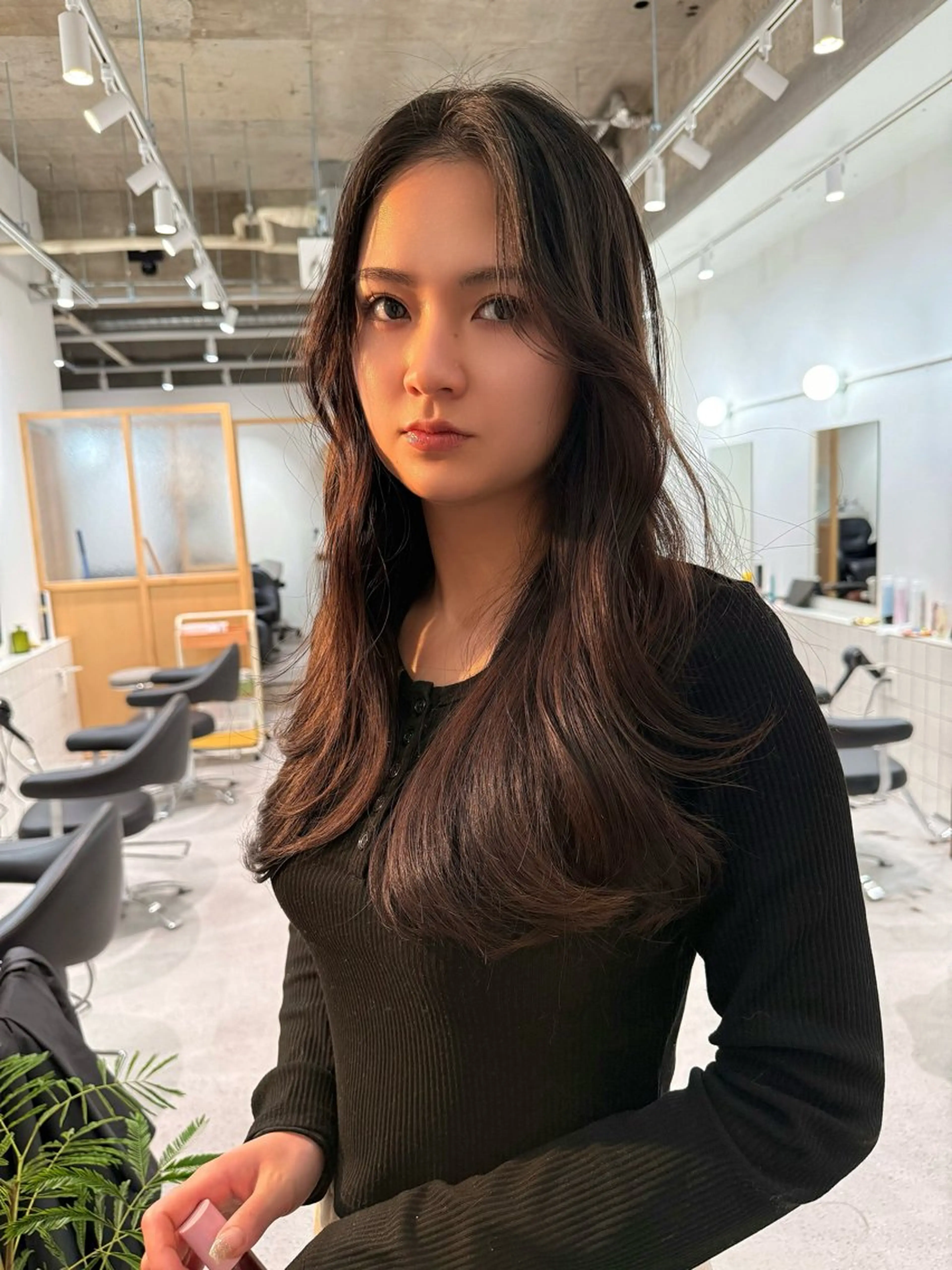 ロング カラー ブリーチ ブラウンカラー ショコラブラウン モカブラウン ブリーチなしカラー カラー/髪質改善 レイヤー/vagueのヘアスタイル