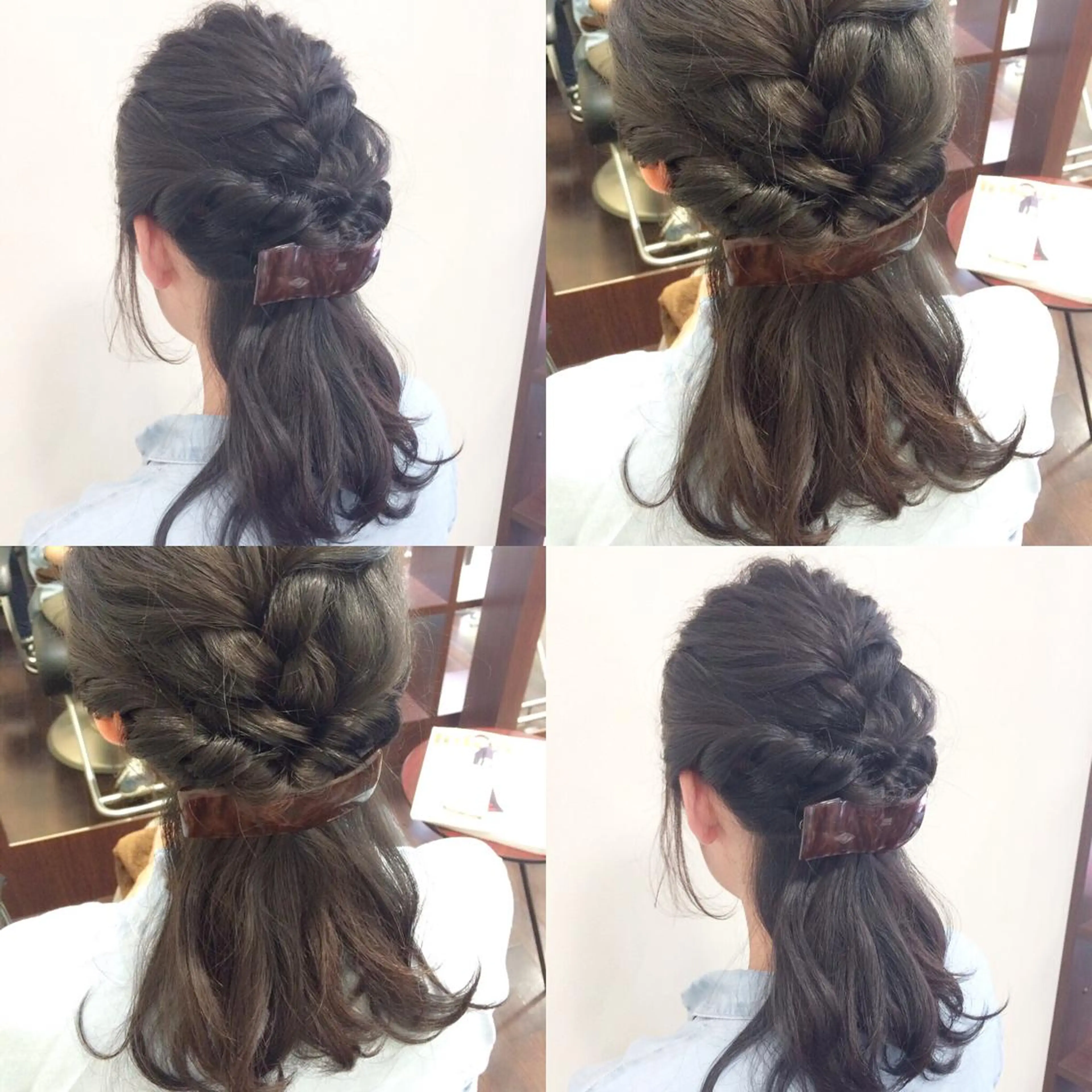 セミロング ヘアアレンジ ハーフアップ 沢田 瞳のヘアスタイル