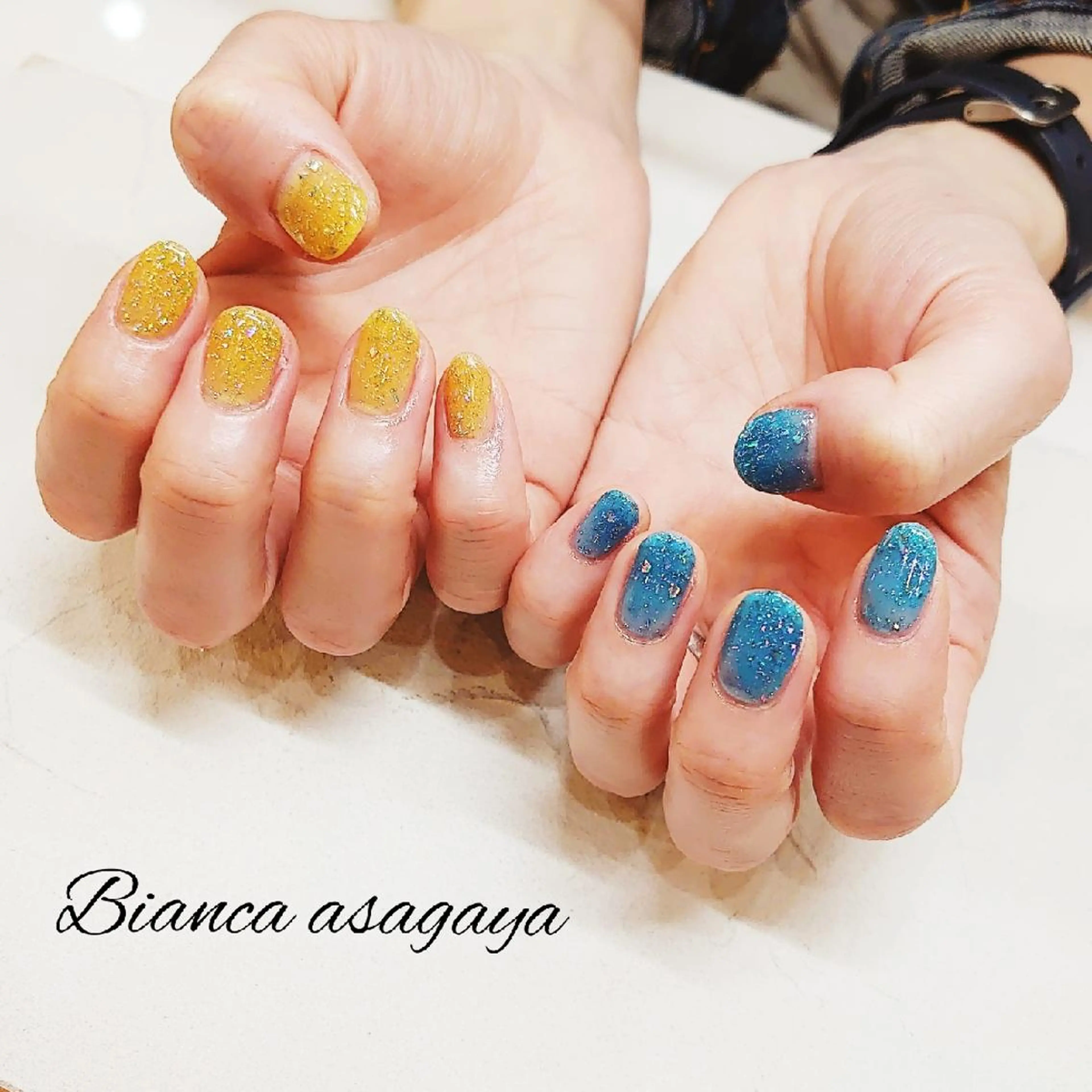 ネイル ラメ(グリッター) シンプルネイル Bianca TANAKAのネイルデザイン