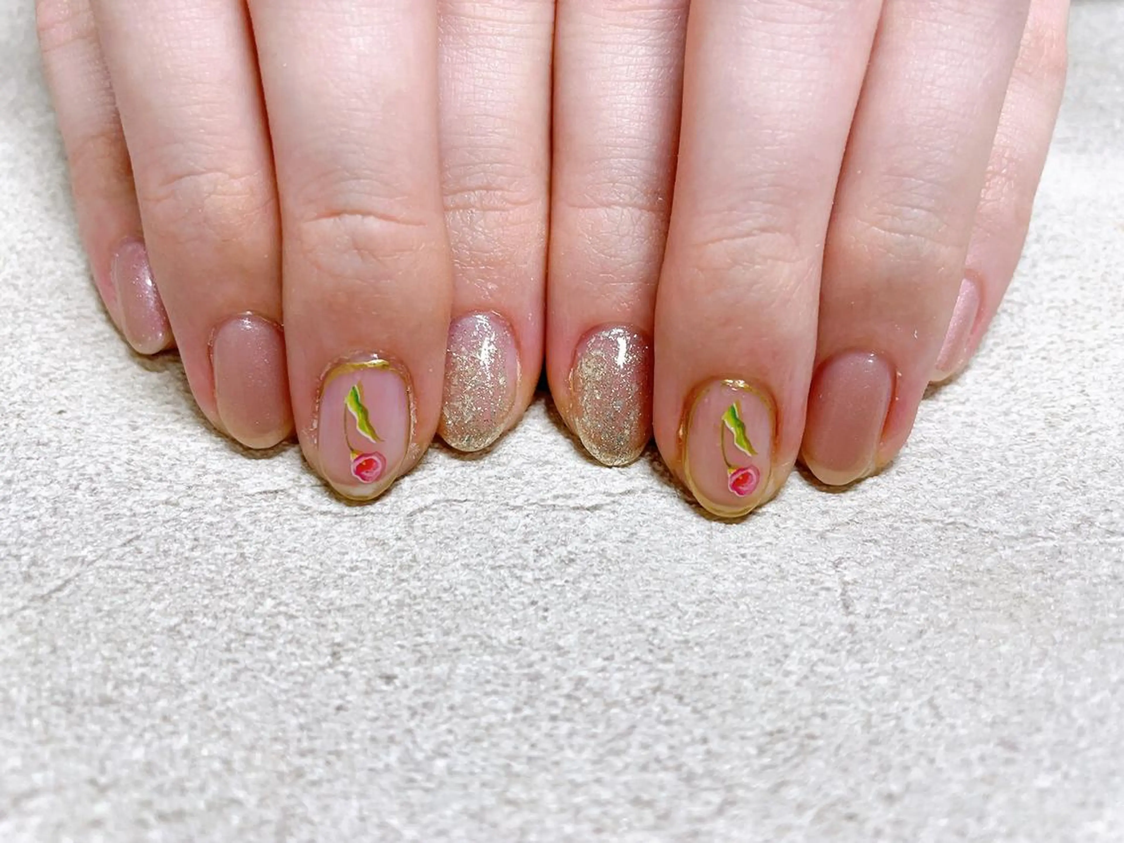 ネイル オーロラネイル フラワーネイル フットネイル フレンチネイル ジェルネイル mogunail &blowのネイルデザイン