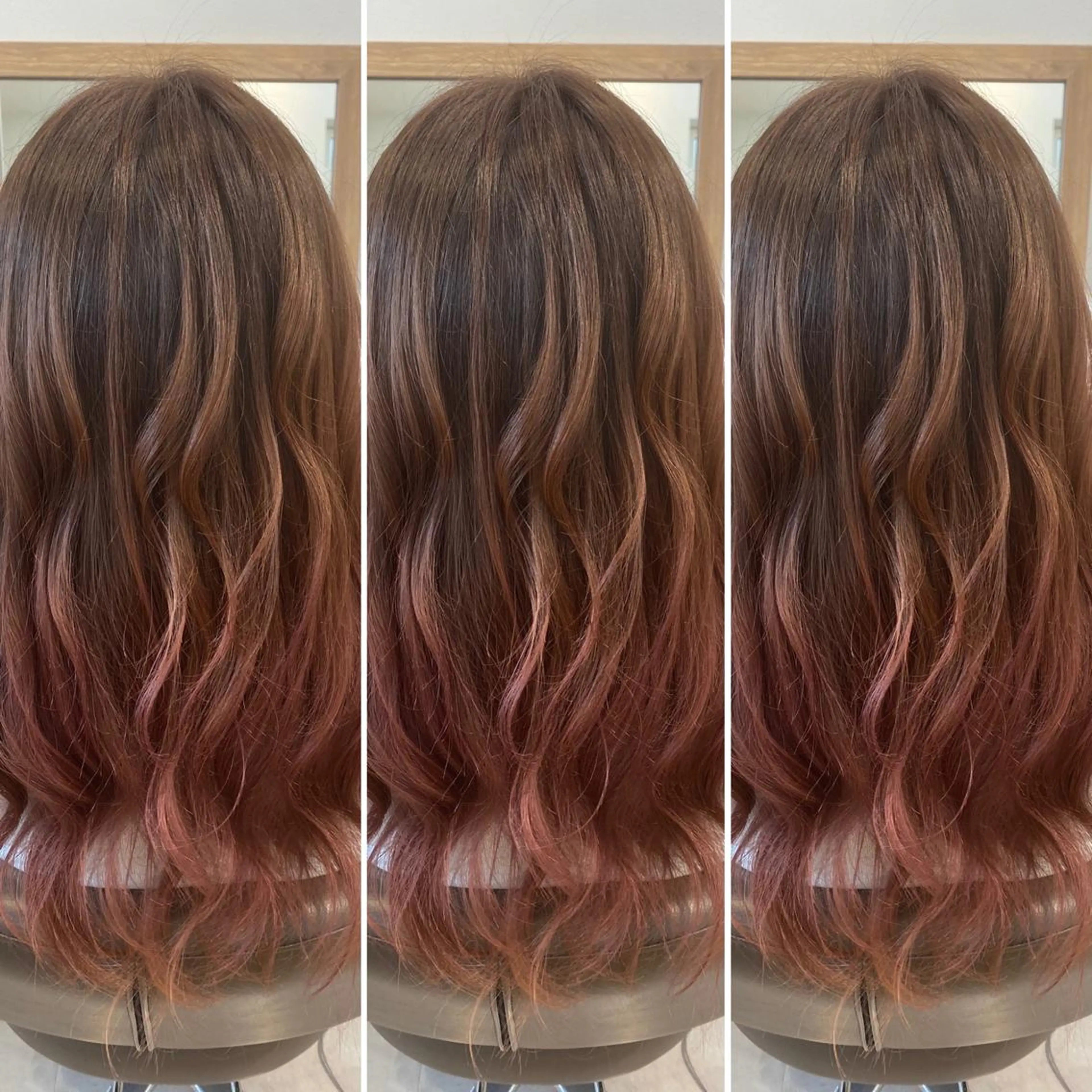 カラー グラデーションカラー ピンクカラー 大芝 沙耶のヘアスタイル