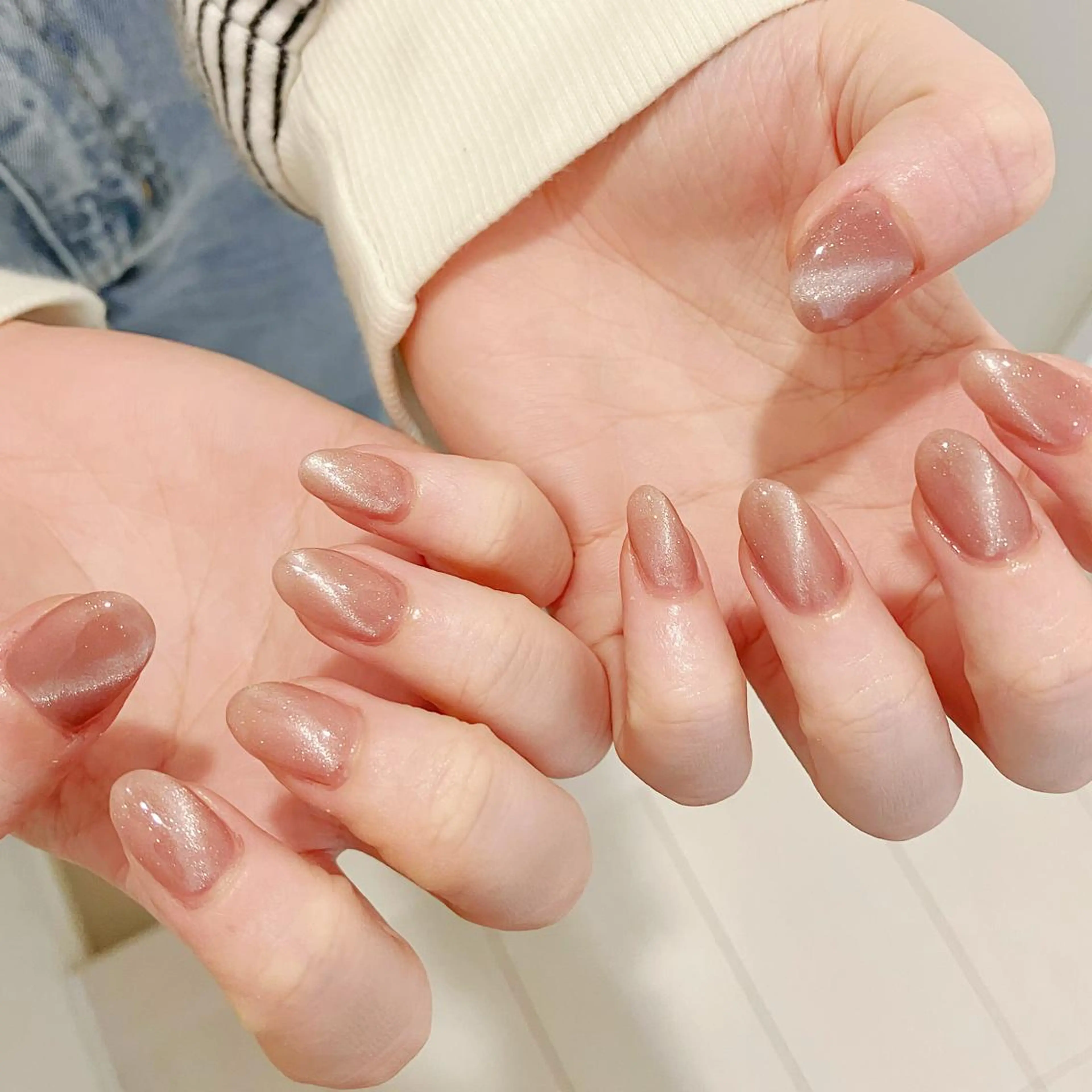 ネイル オーロラネイル フラッシュネイル ジェルネイル 氷ネイル・うるうるネイル キラキラネイル Amour baseのネイルデザイン