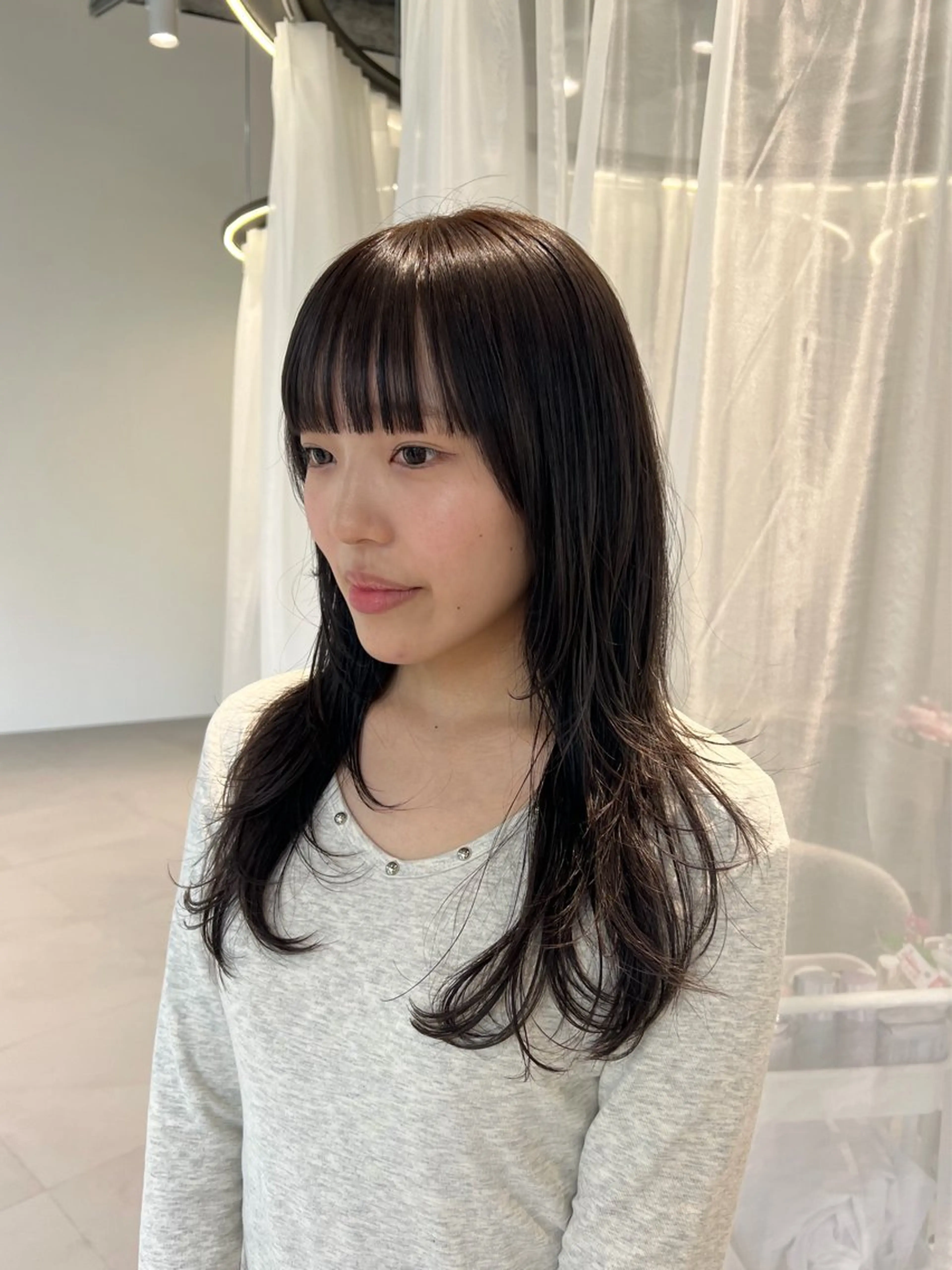 セミロング カラー ダークグレー ダークグレージュ グレージュ カット ヘアカラー 似合わせ/レイヤー 💟SAEのヘアスタイル