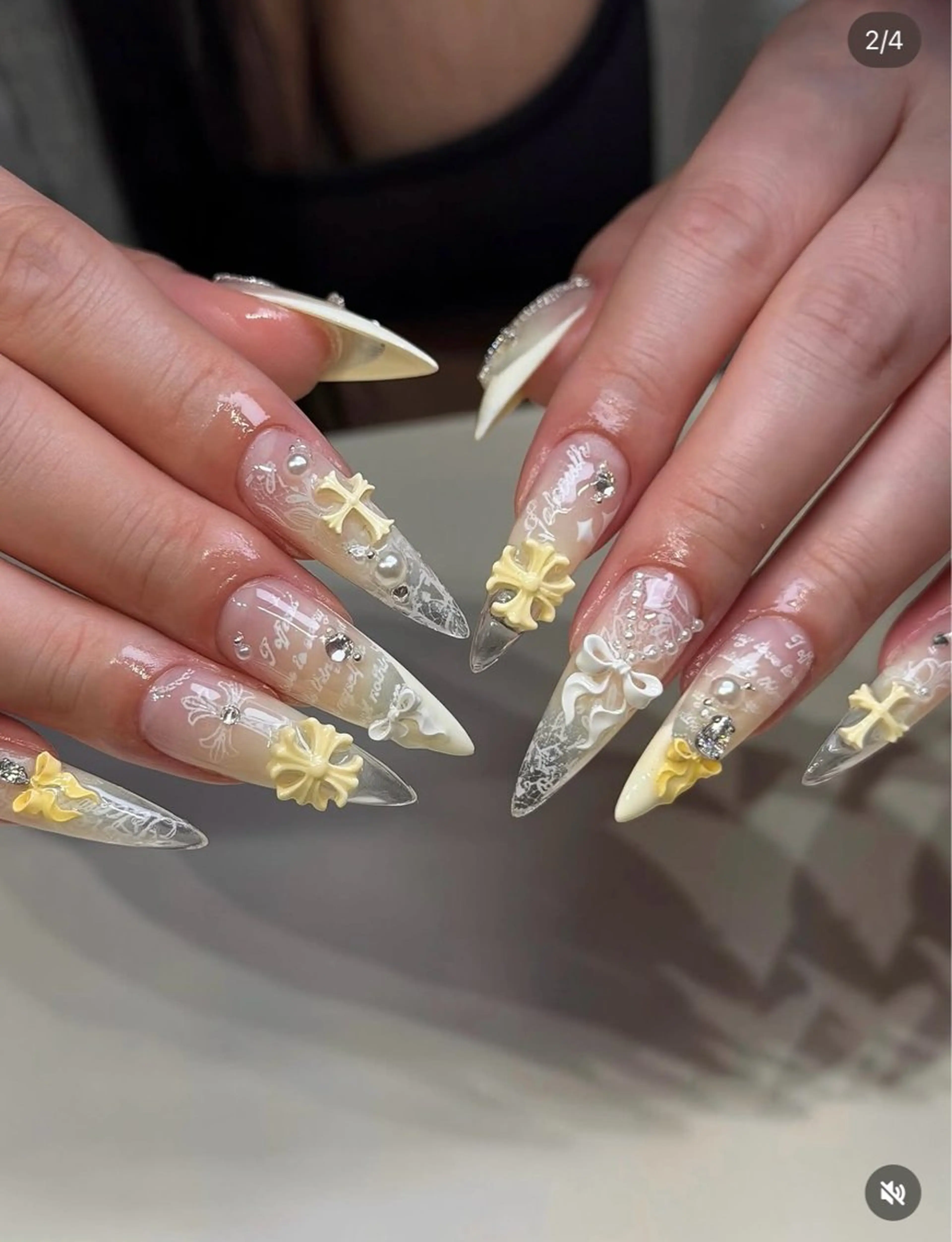 ネイル チークネイル 桜ネイル クリアネイル ドット フラワーネイル ハンドネイル Rin Nail 新大久保店のネイルデザイン