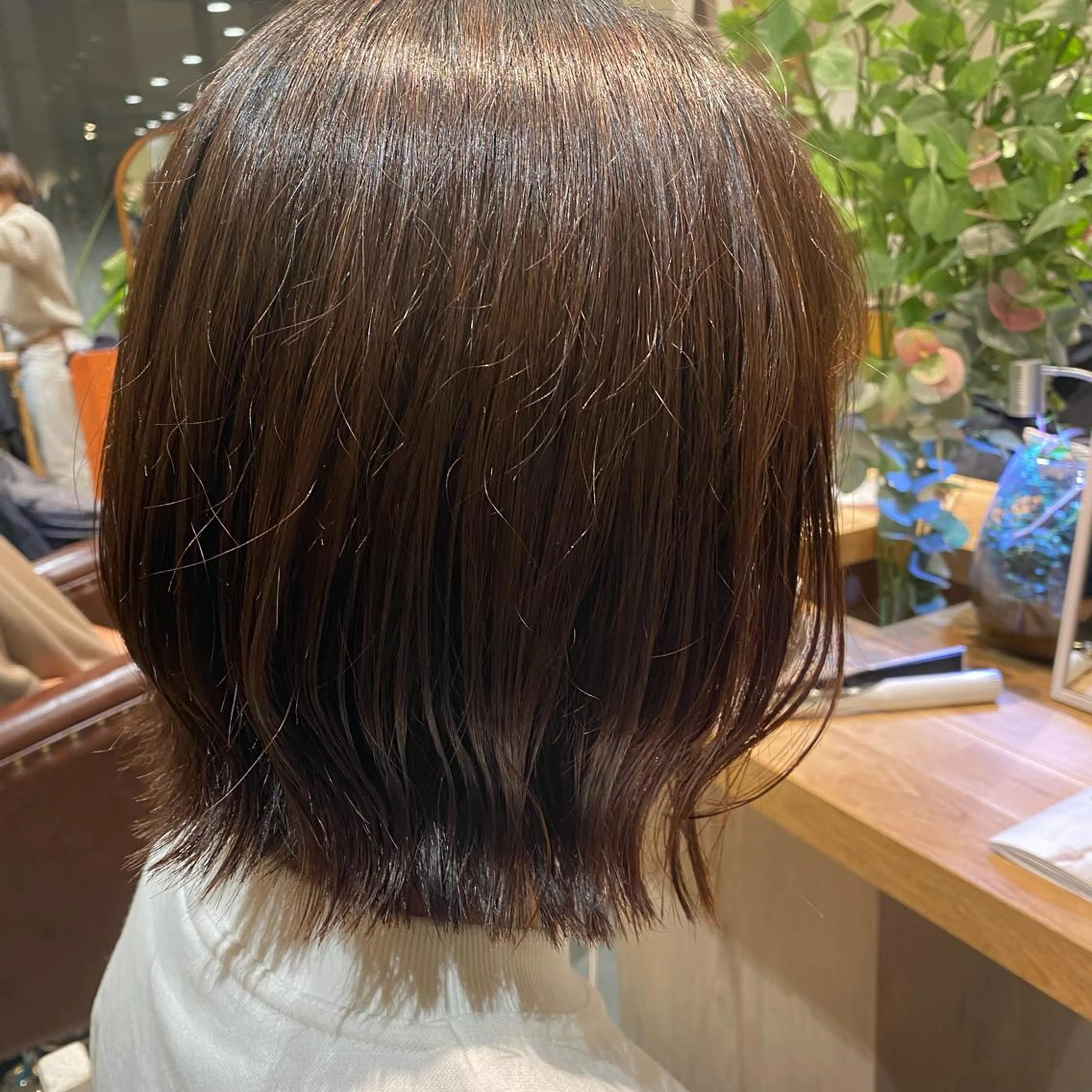 ミディアム 切りっぱなしボブ ボブ 透明感カラー🌈 菊池 結衣のヘアスタイル