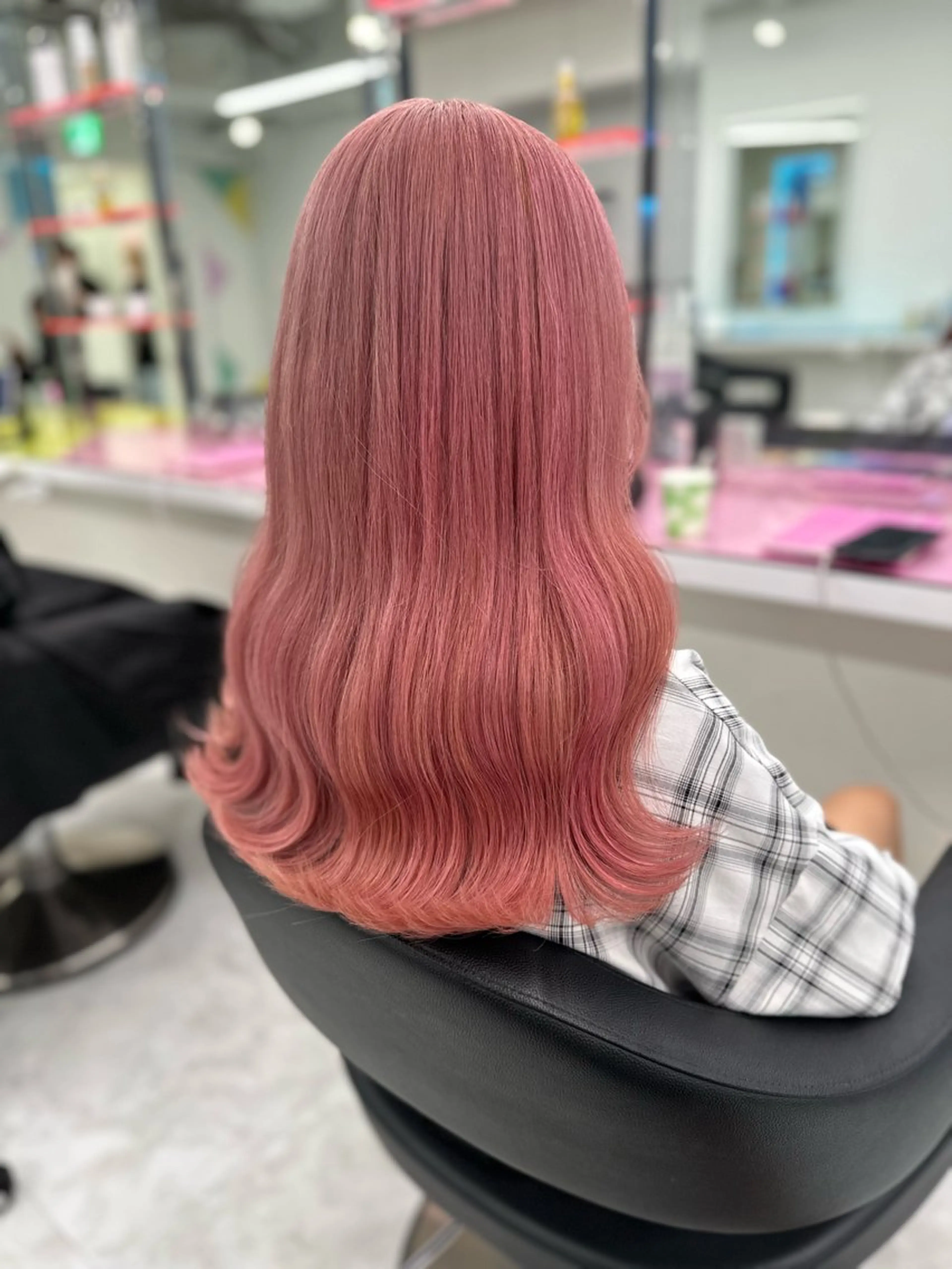 セミロング カラー ブリーチ ケアカラー ピンクカラー ♡ダブルカラー特化♡ miyuのヘアスタイル